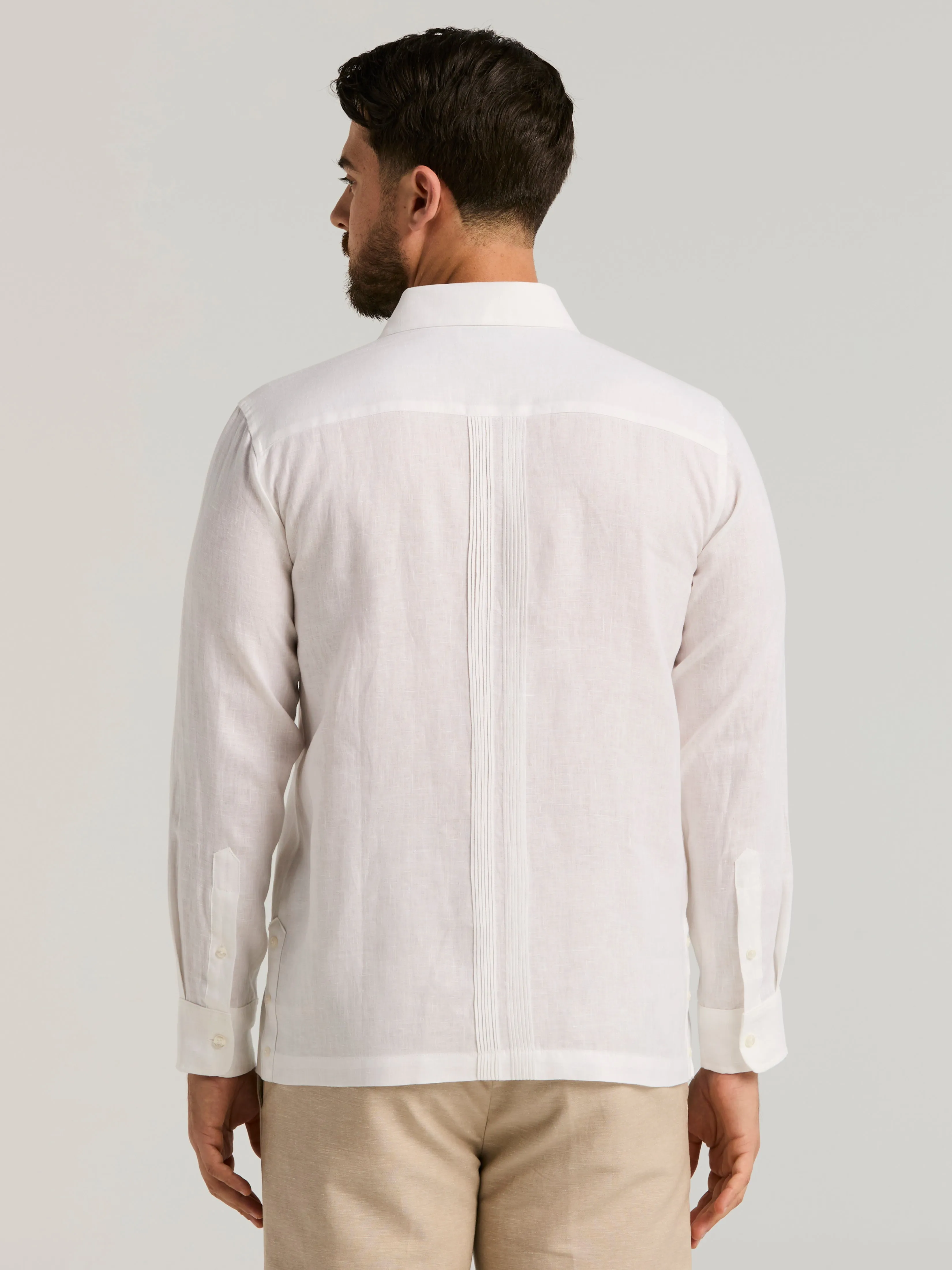 Modern Linen Multi Pintuck Guayabera Shirt sold by Perry Ellis