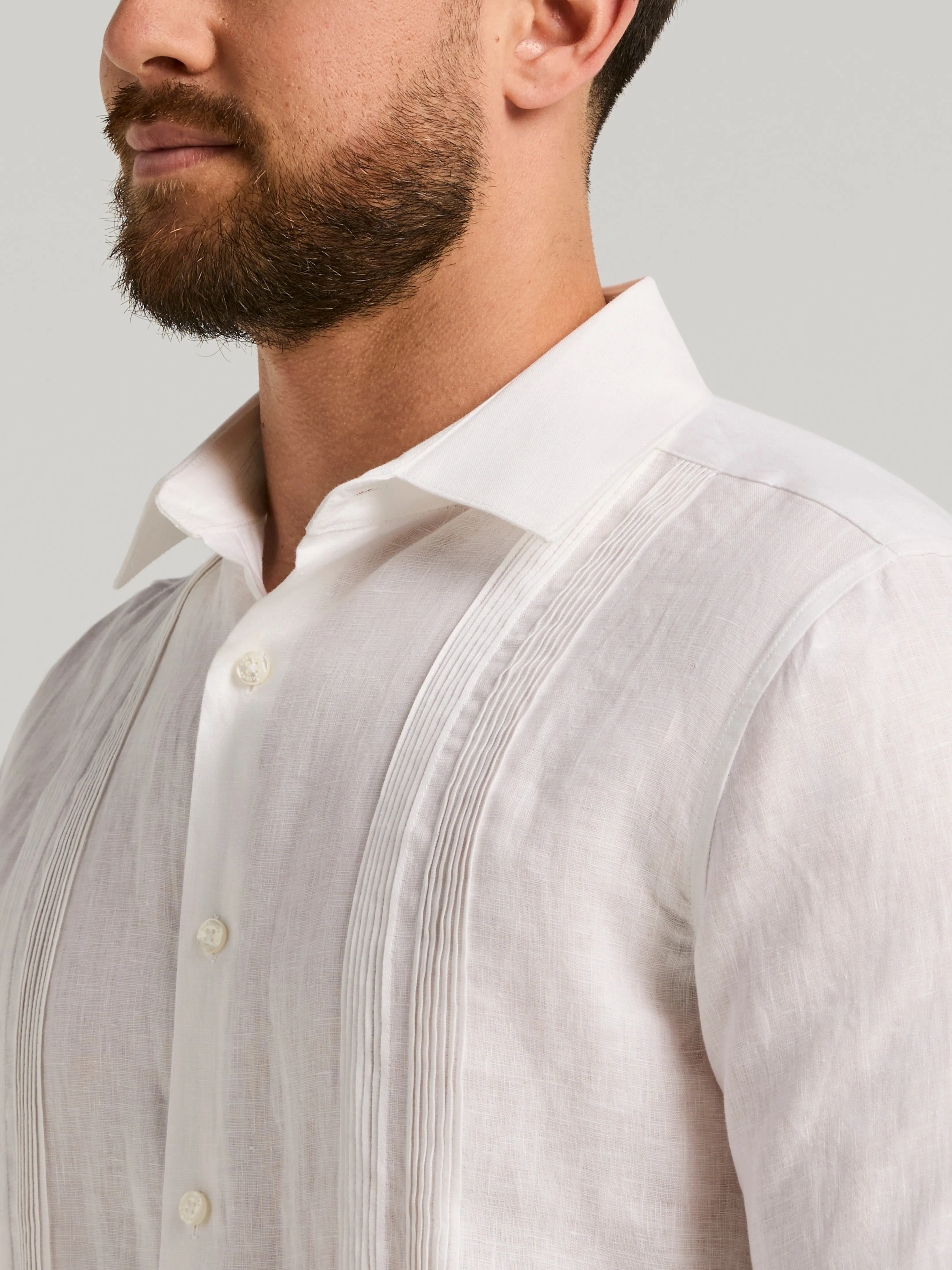 Modern Linen Multi Pintuck Guayabera Shirt sold by Perry Ellis product image thumbnail 2