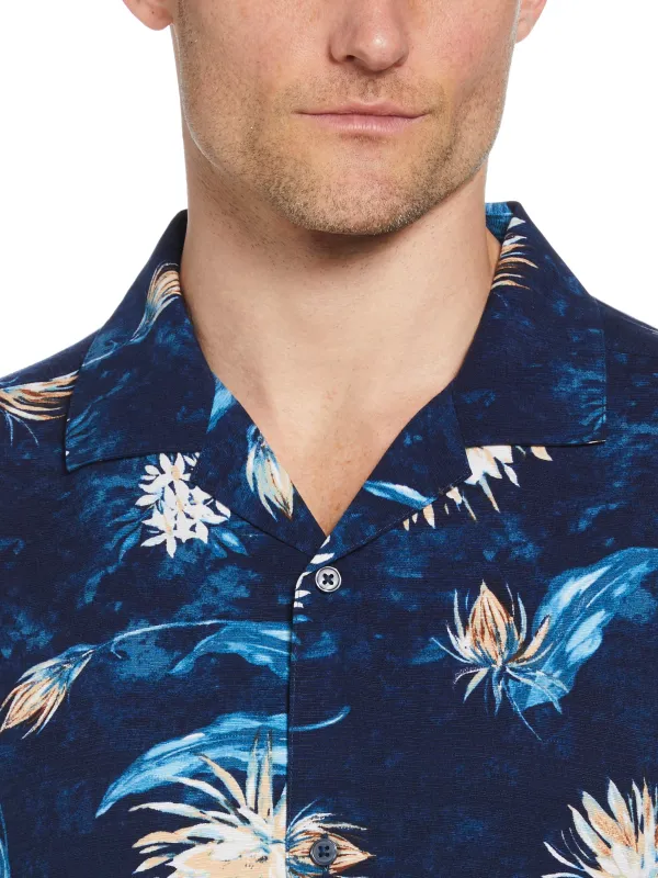 Floral Print Cuban Collar Shirt made by Cubavera
