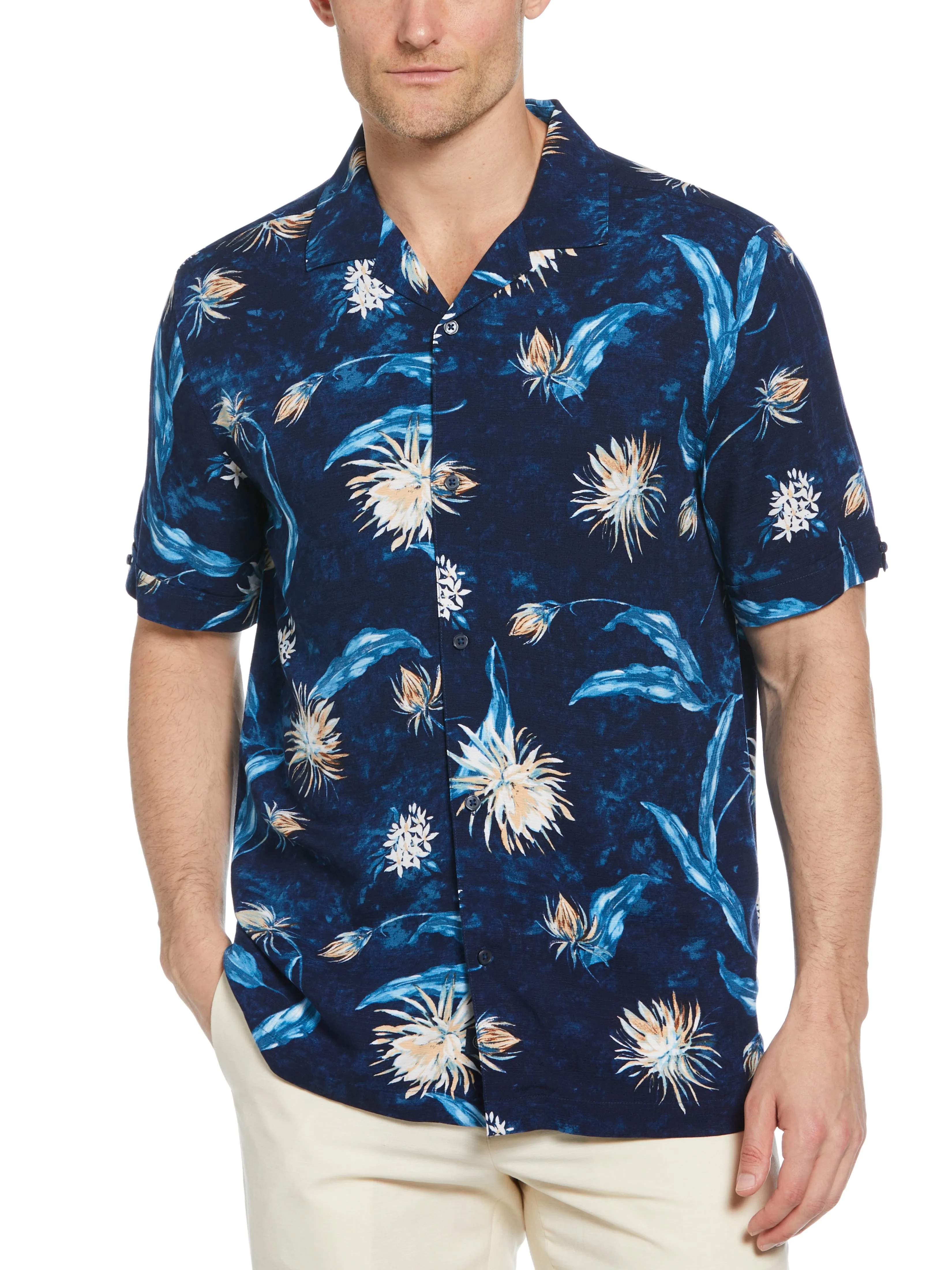 Floral Print Cuban Collar Shirt sold by Perry Ellis product image thumbnail 3
