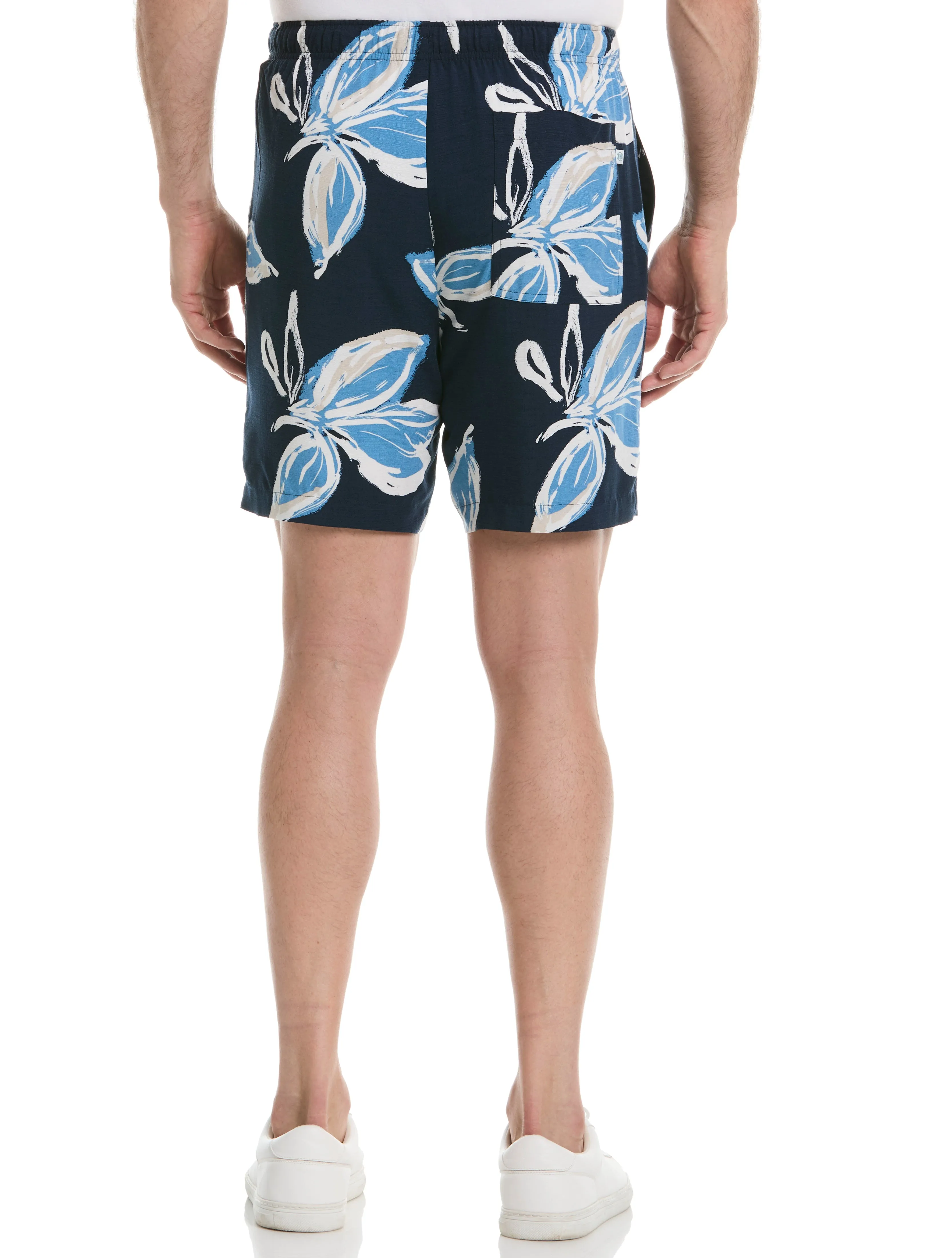 7" Pull-On Drawstring Printed Short sold by Perry Ellis