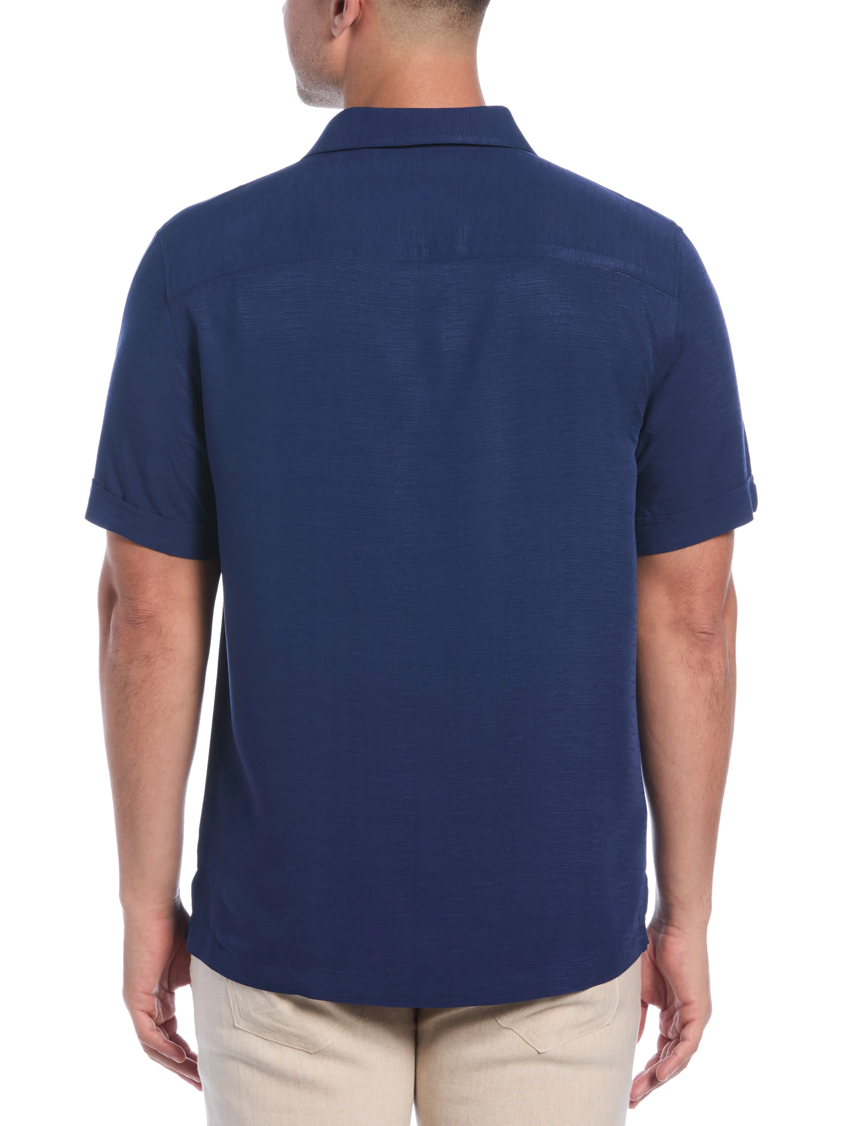 Viscose Textured Cuban Collar Shirt sold by Perry Ellis product image thumbnail 4