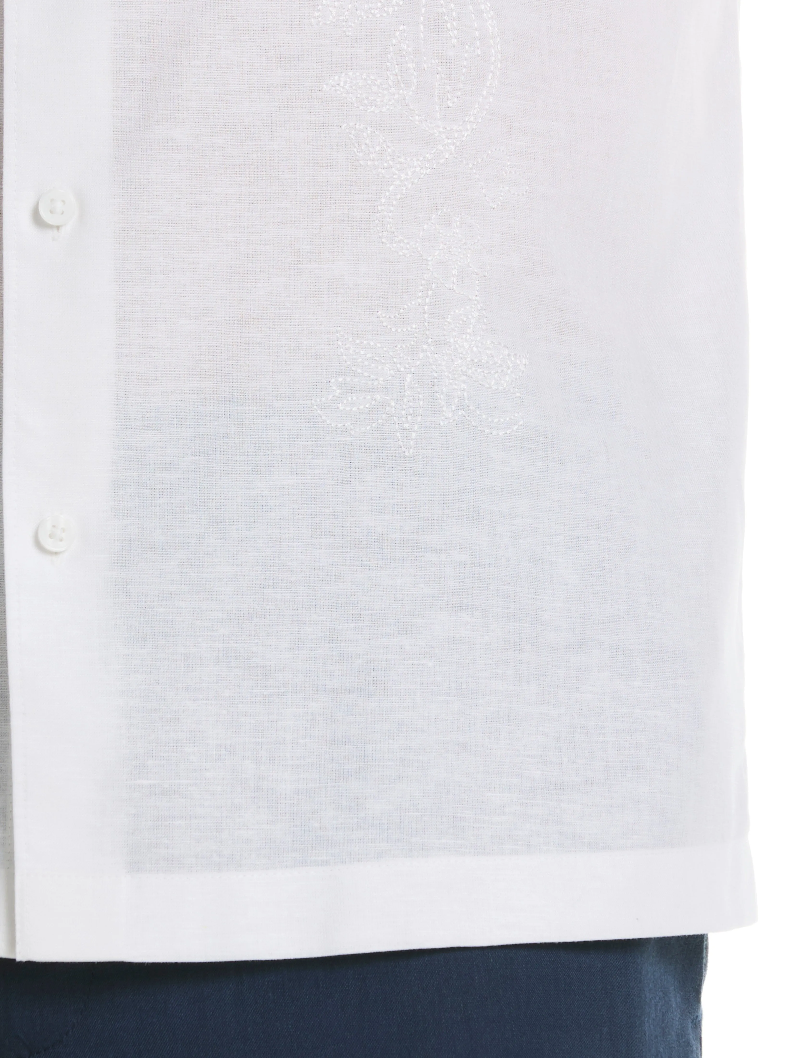 Linen Blend Embroidered Shirt sold by Perry Ellis product image thumbnail 4