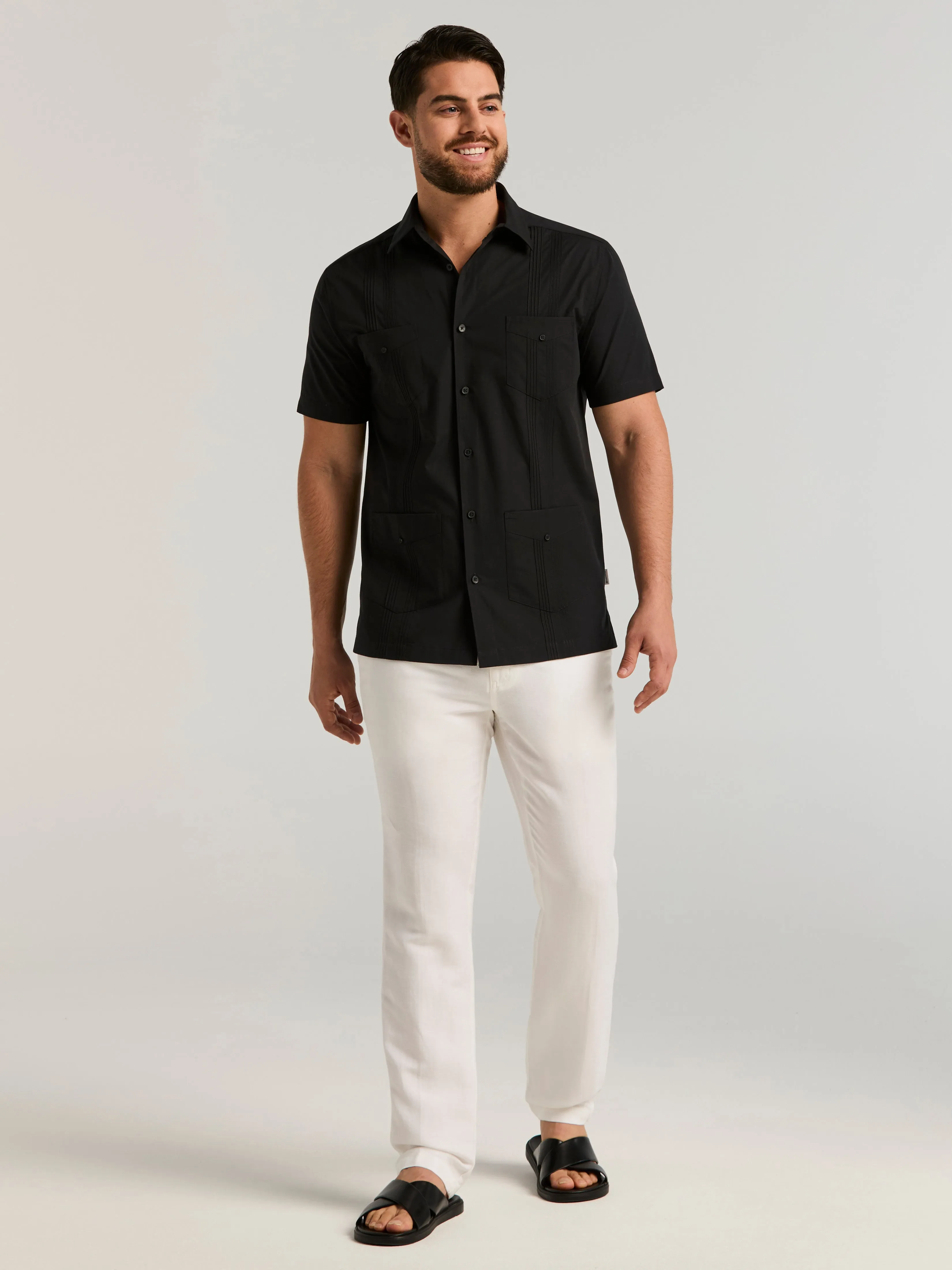 Four Pocket Guayabera Shirt sold by Perry Ellis product image thumbnail 4