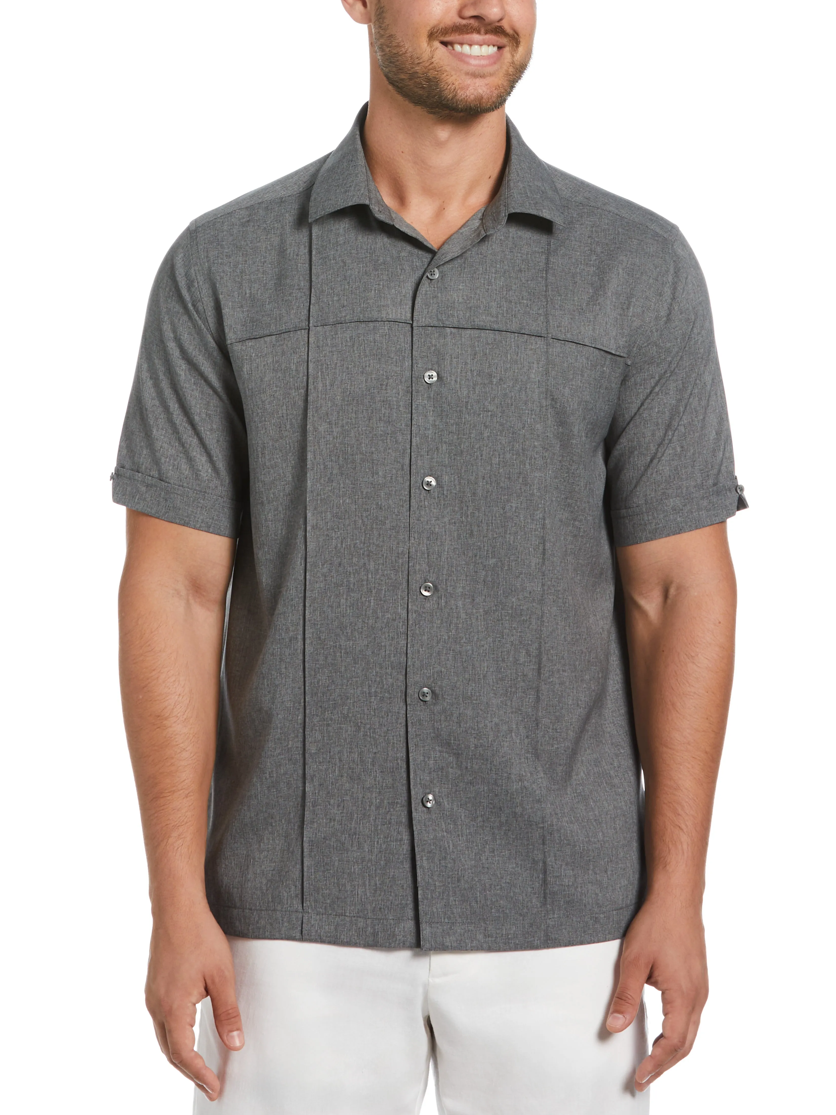 Two-Tone Cross Tuck Chambray Shirt sold by Perry Ellis product image thumbnail 4