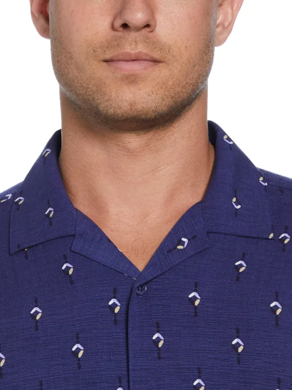 Retro Geometric Print Shirt made by Cubavera
