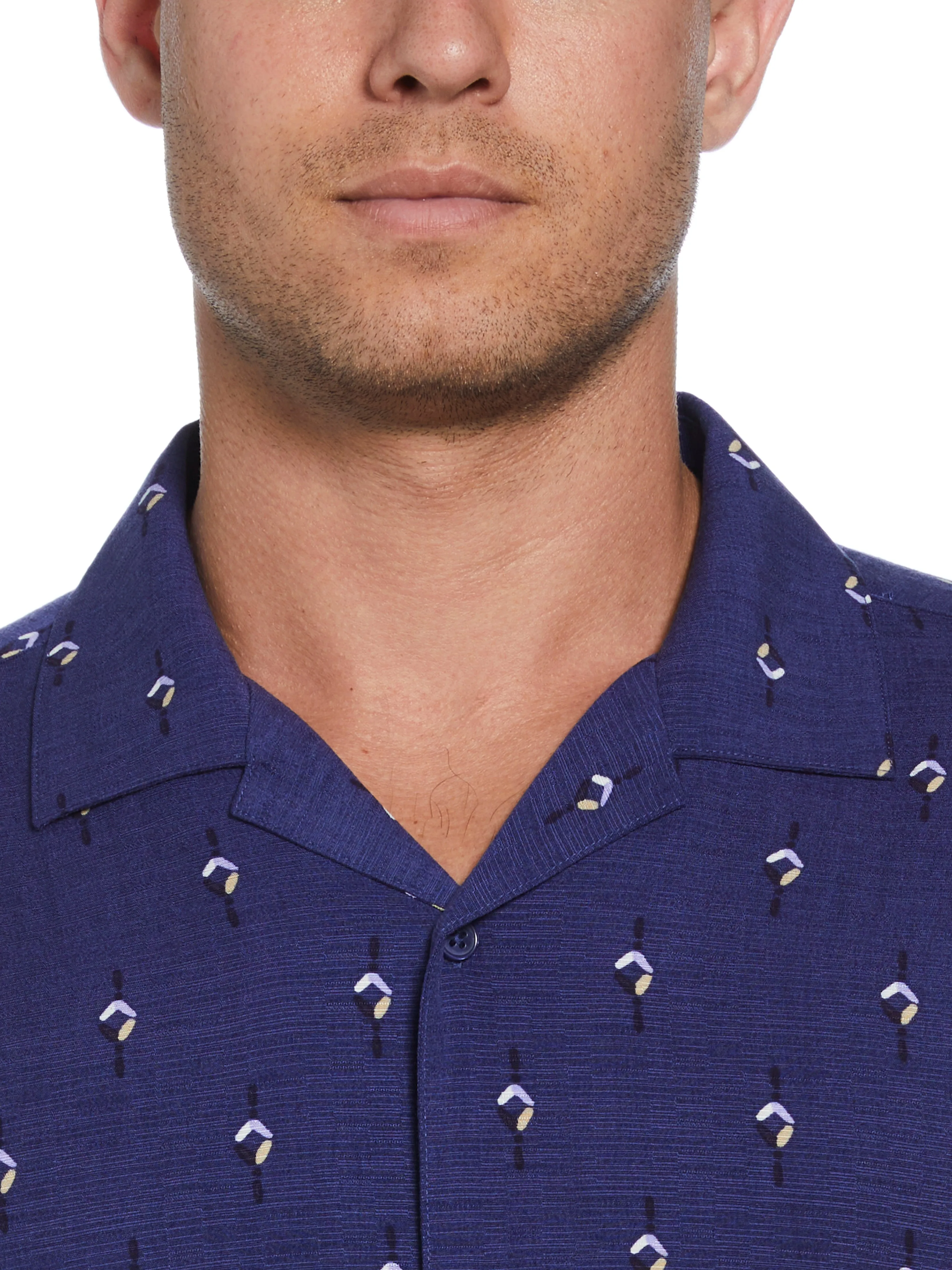 Retro Geometric Print Shirt sold by Perry Ellis