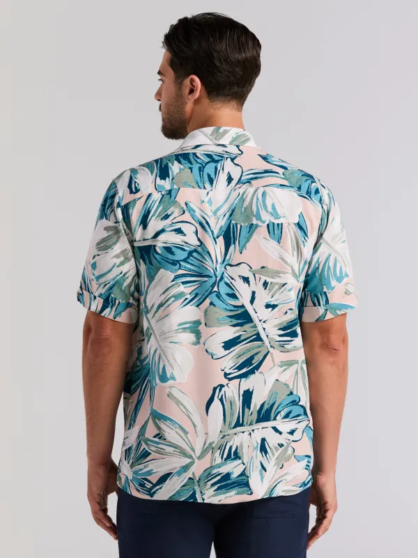 Oversized Leaf Print Shirt made by Cubavera