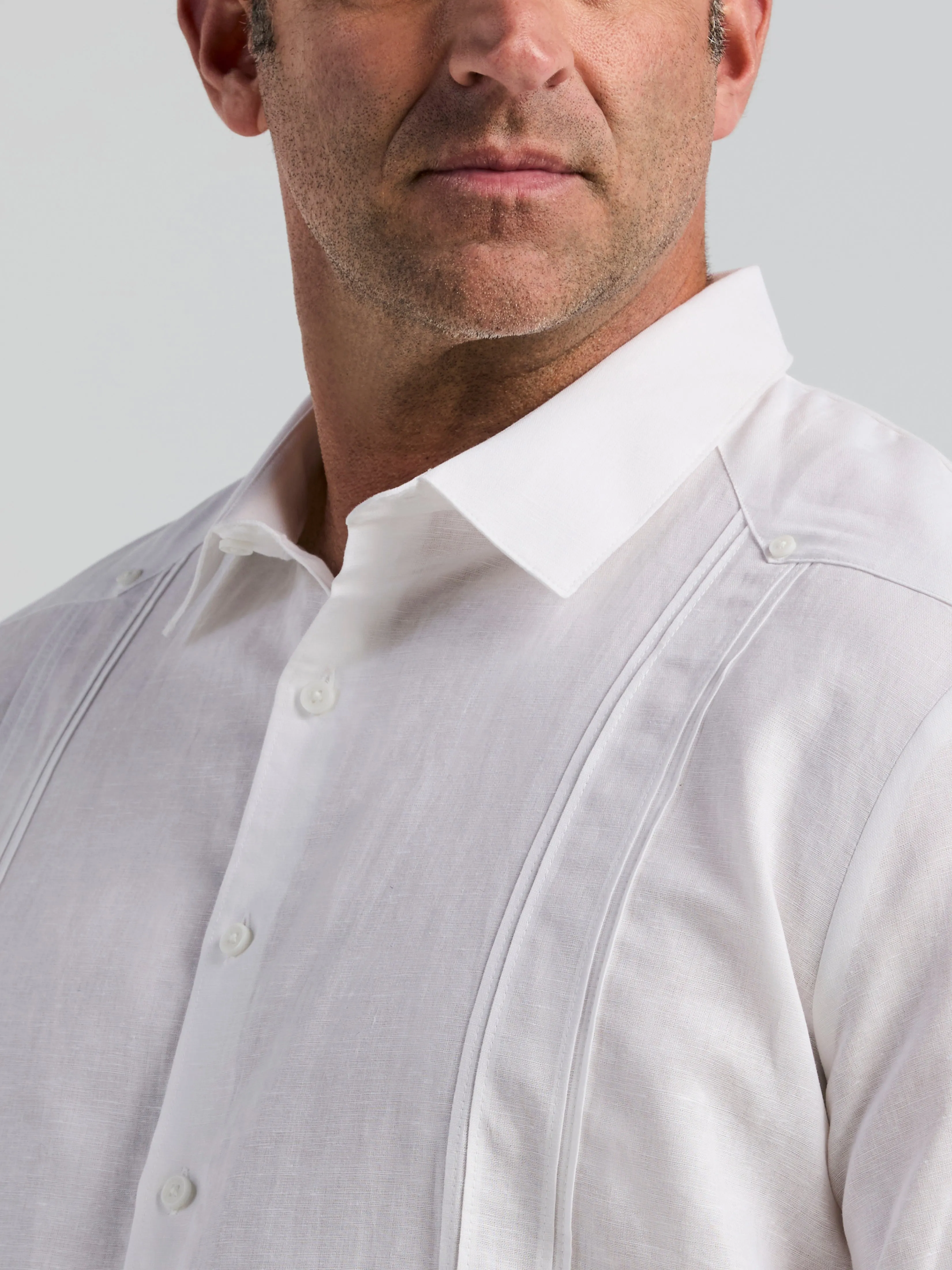 Big & Tall Linen Blend Guayabera Shirt sold by Perry Ellis product image thumbnail 2