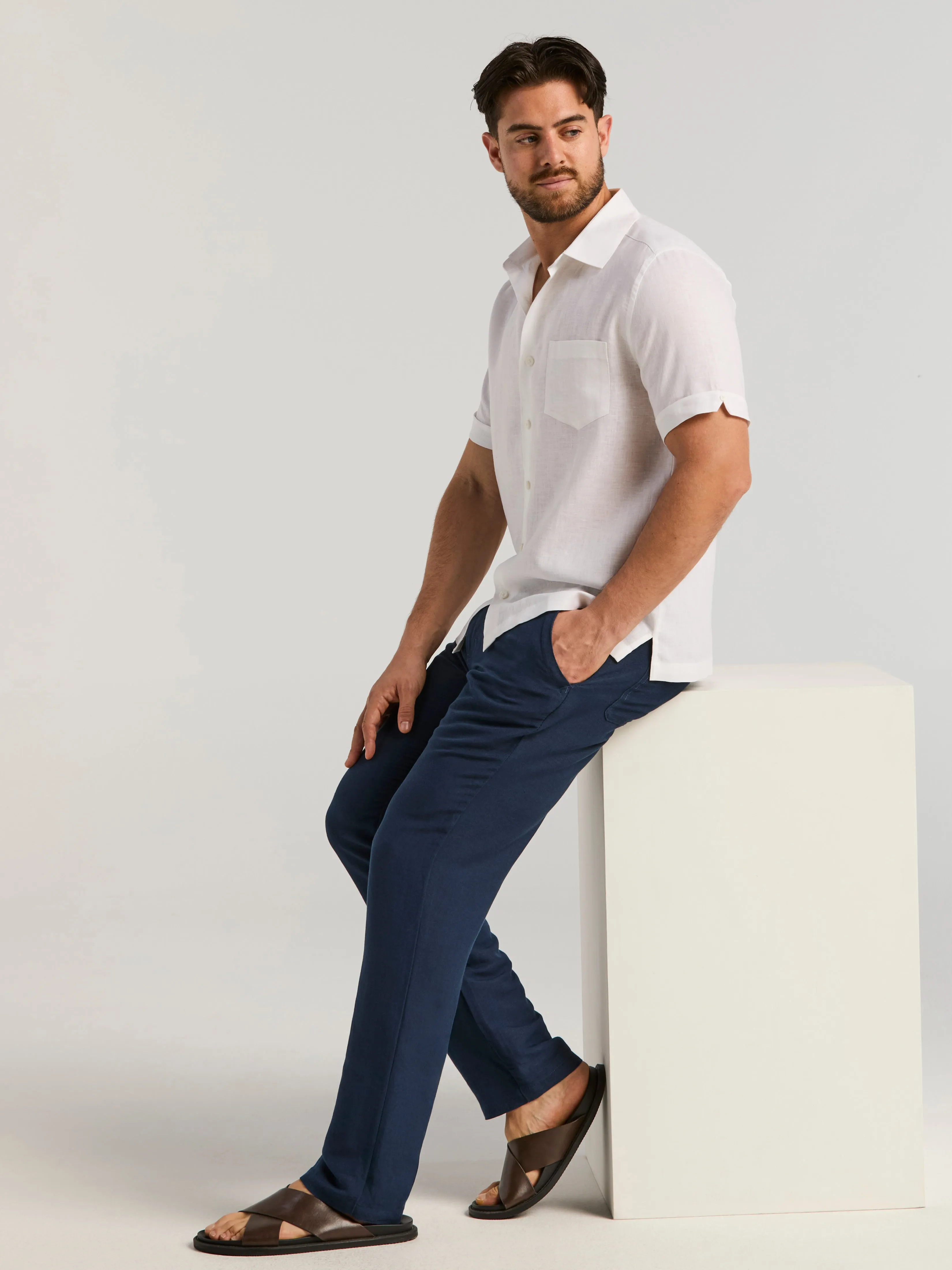 Linen 1 Pocket Shirt sold by Perry Ellis