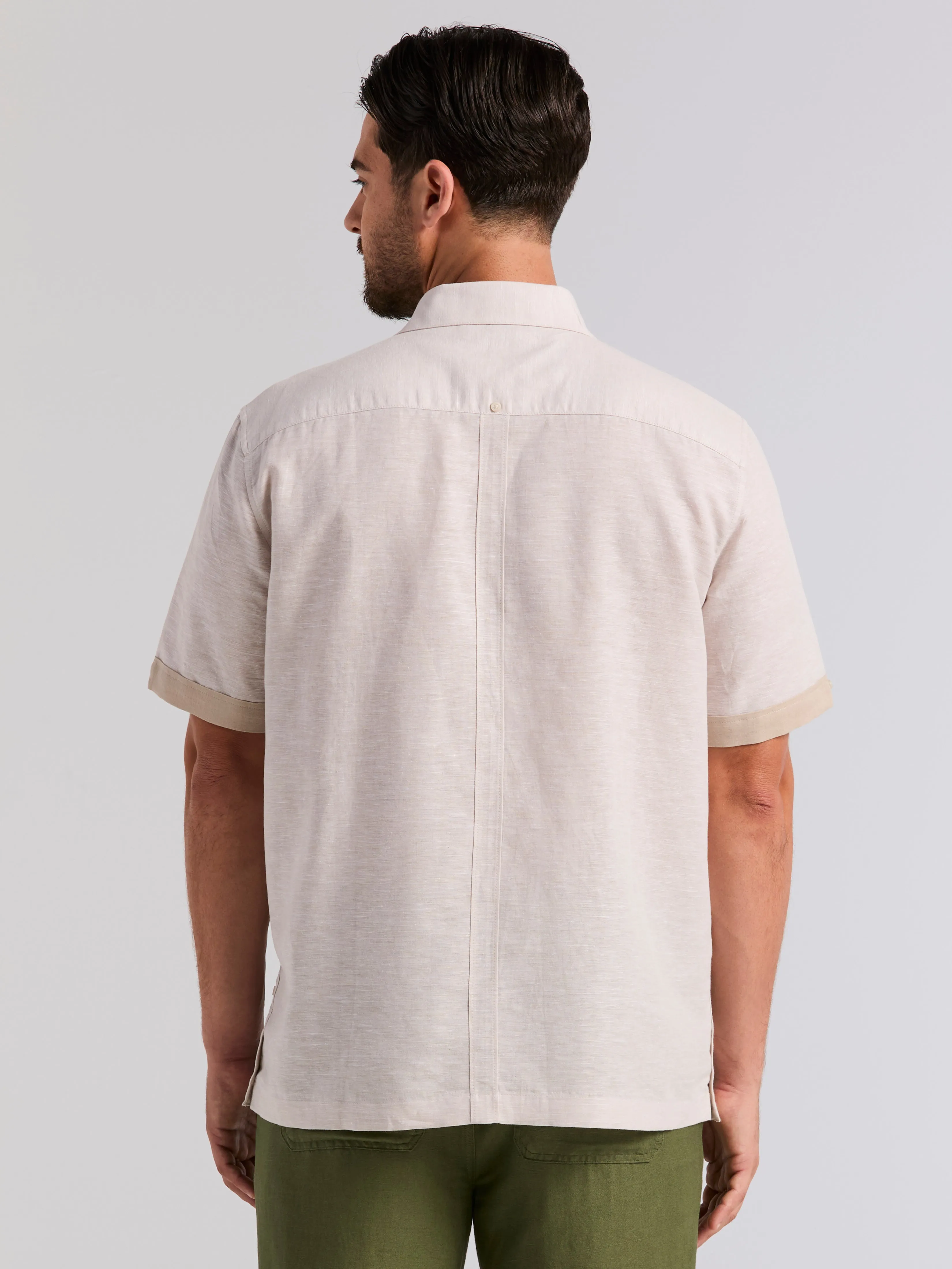 Linen Blend Guayabera Shirt sold by Perry Ellis product image thumbnail 2