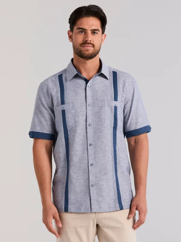 Linen Blend Guayabera Shirt made by Cubavera