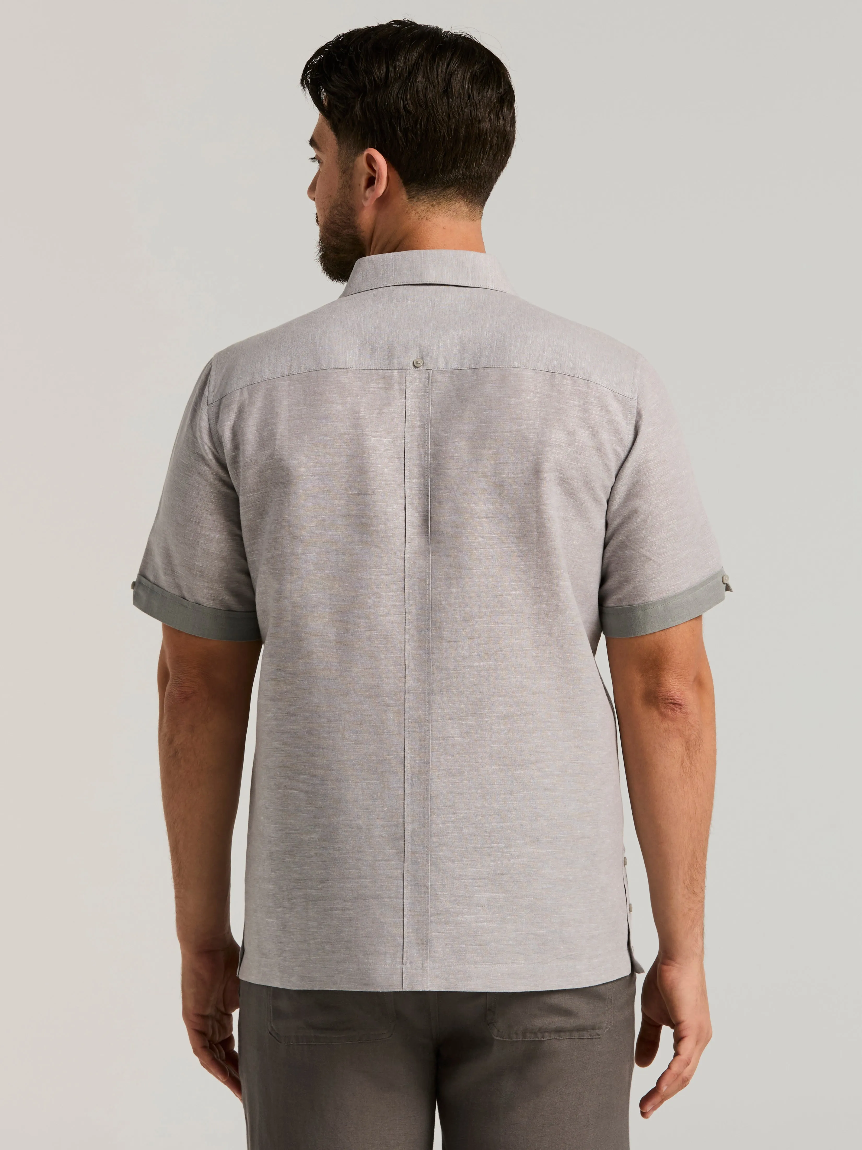 Linen Blend Guayabera Shirt sold by Perry Ellis product image thumbnail 3