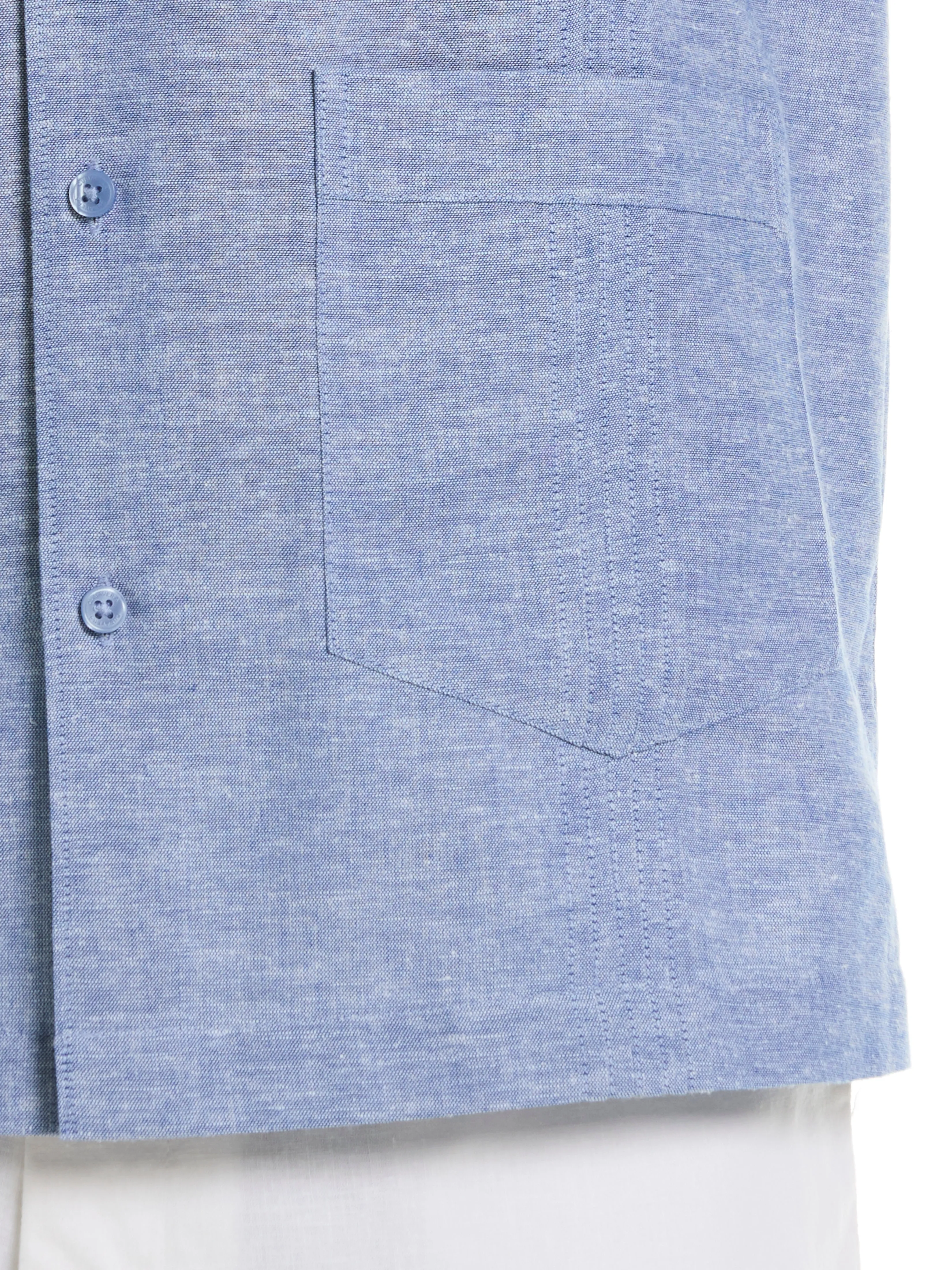 Linen Blend 4-Pocket Guayabera Shirt sold by Perry Ellis product image thumbnail 5