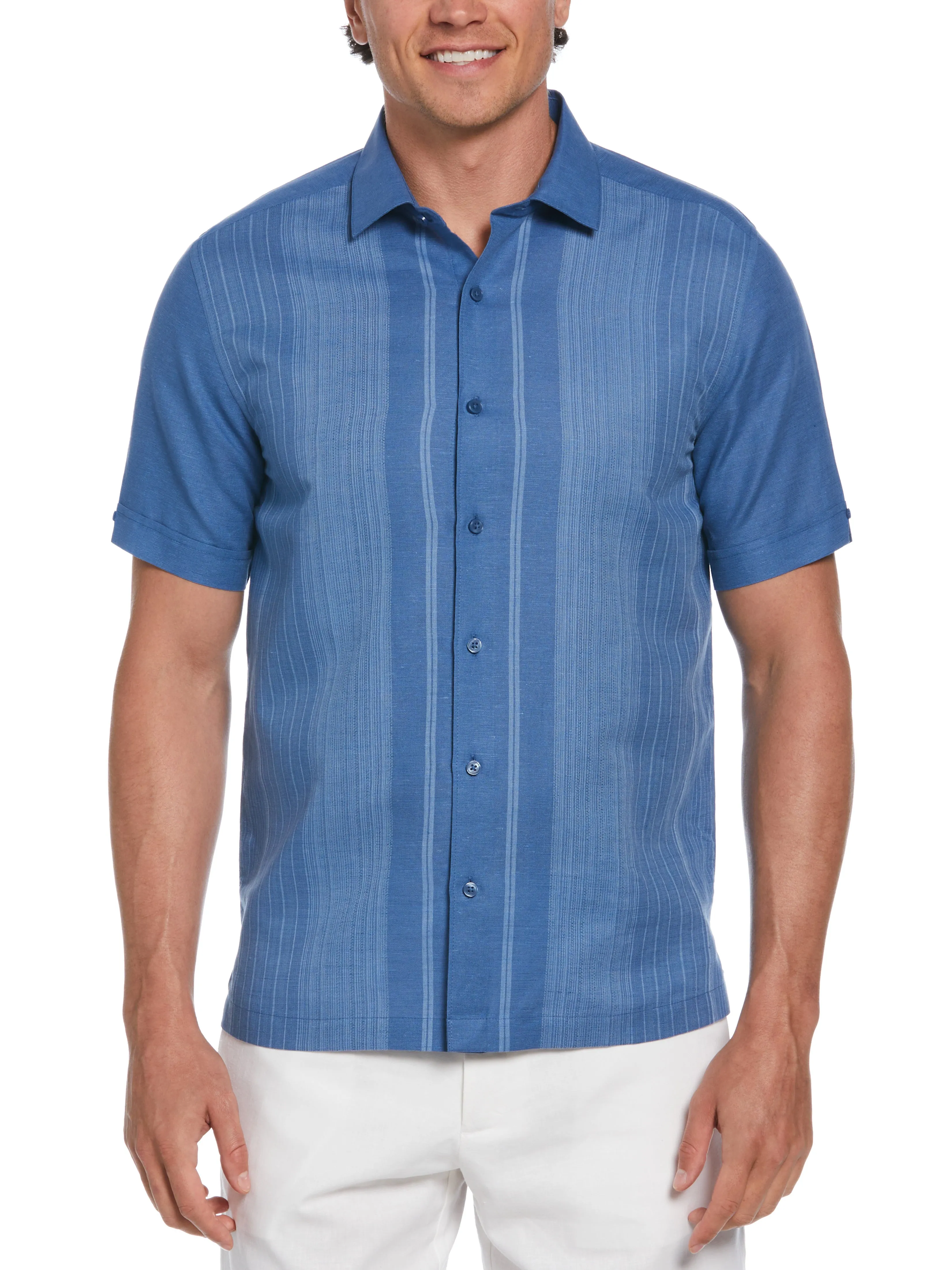 Linen Blend Gradient Panel Shirt sold by Perry Ellis product image thumbnail 2
