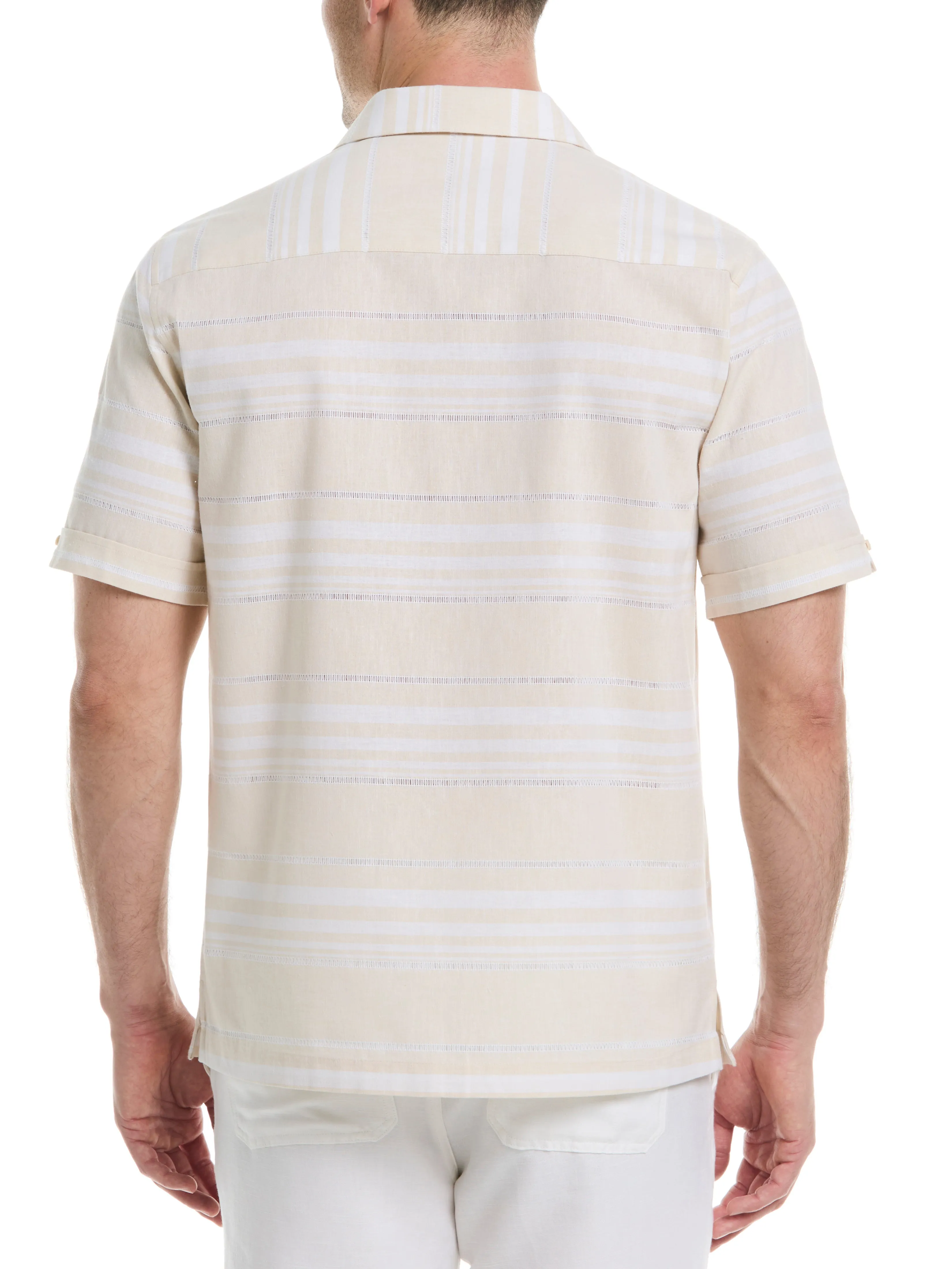 Linen Blend Horizontal Stripe Shirt sold by Perry Ellis product image thumbnail 4