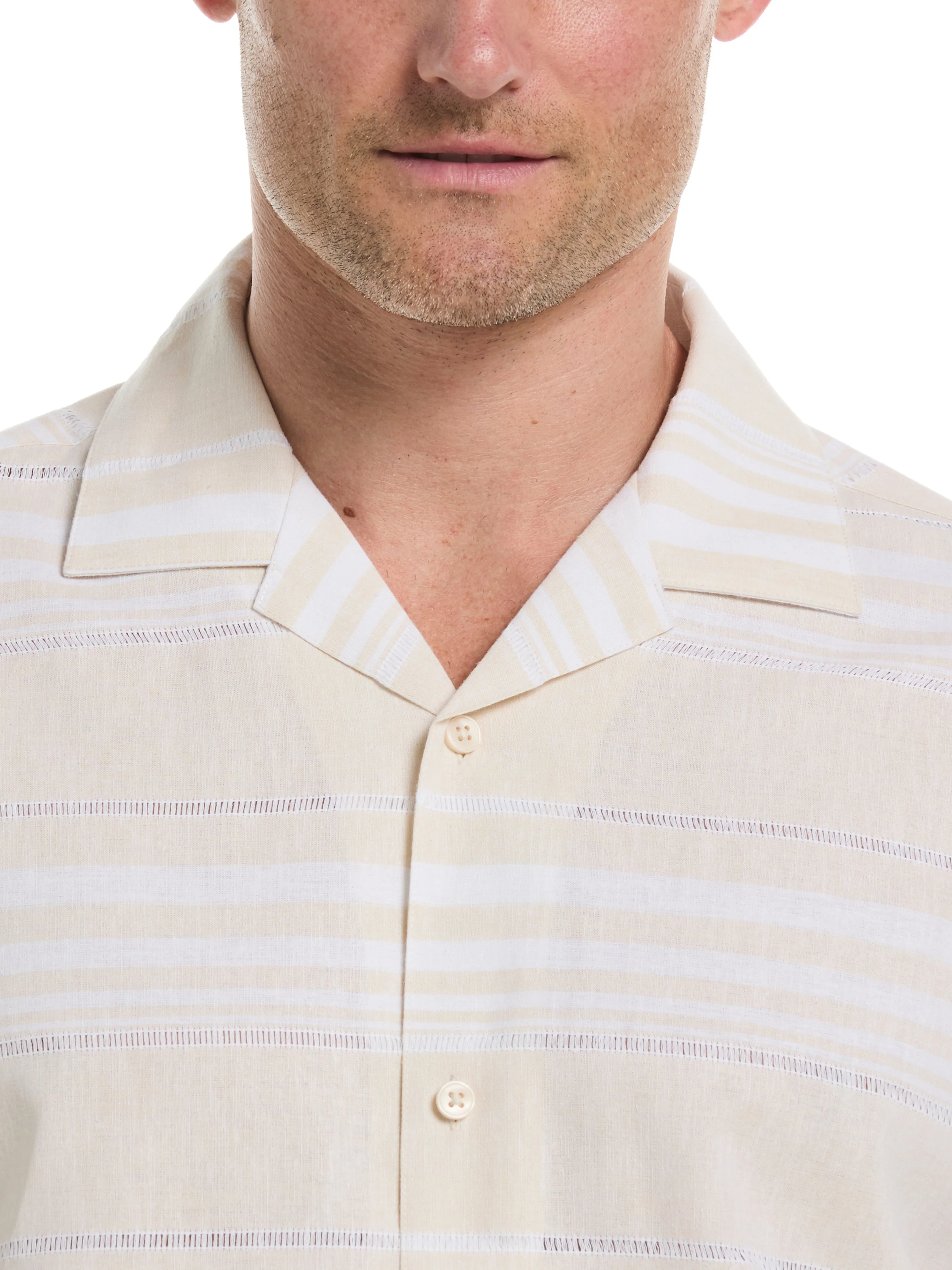 Linen Blend Horizontal Stripe Shirt sold by Perry Ellis product image thumbnail 2