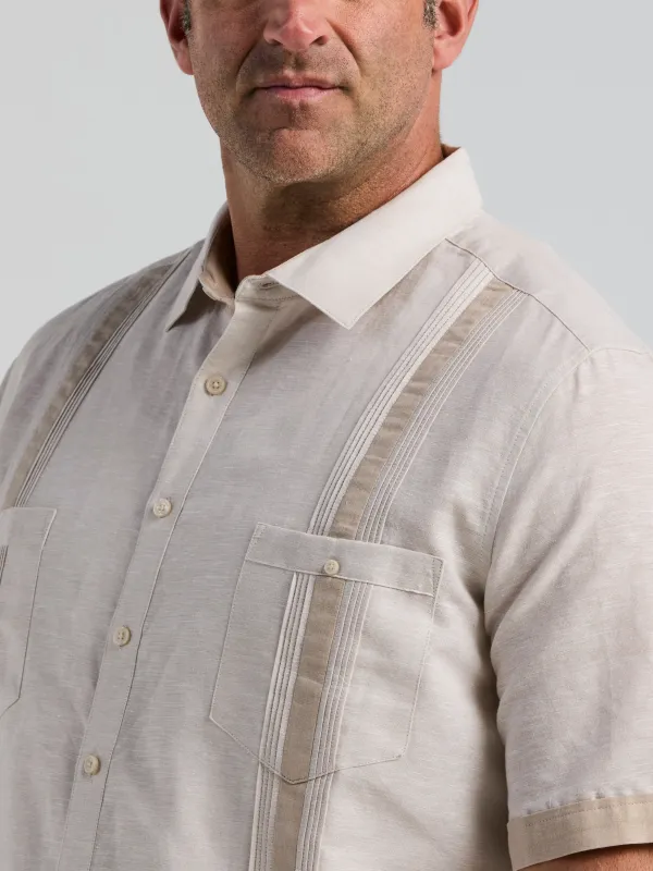 Big & Tall Linen Blend Guayabera Shirt made by Cubavera
