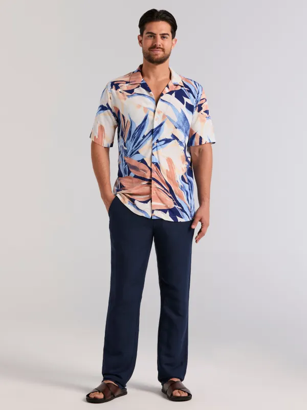 Viscose Textured Abstract Print Shirt made by Cubavera
