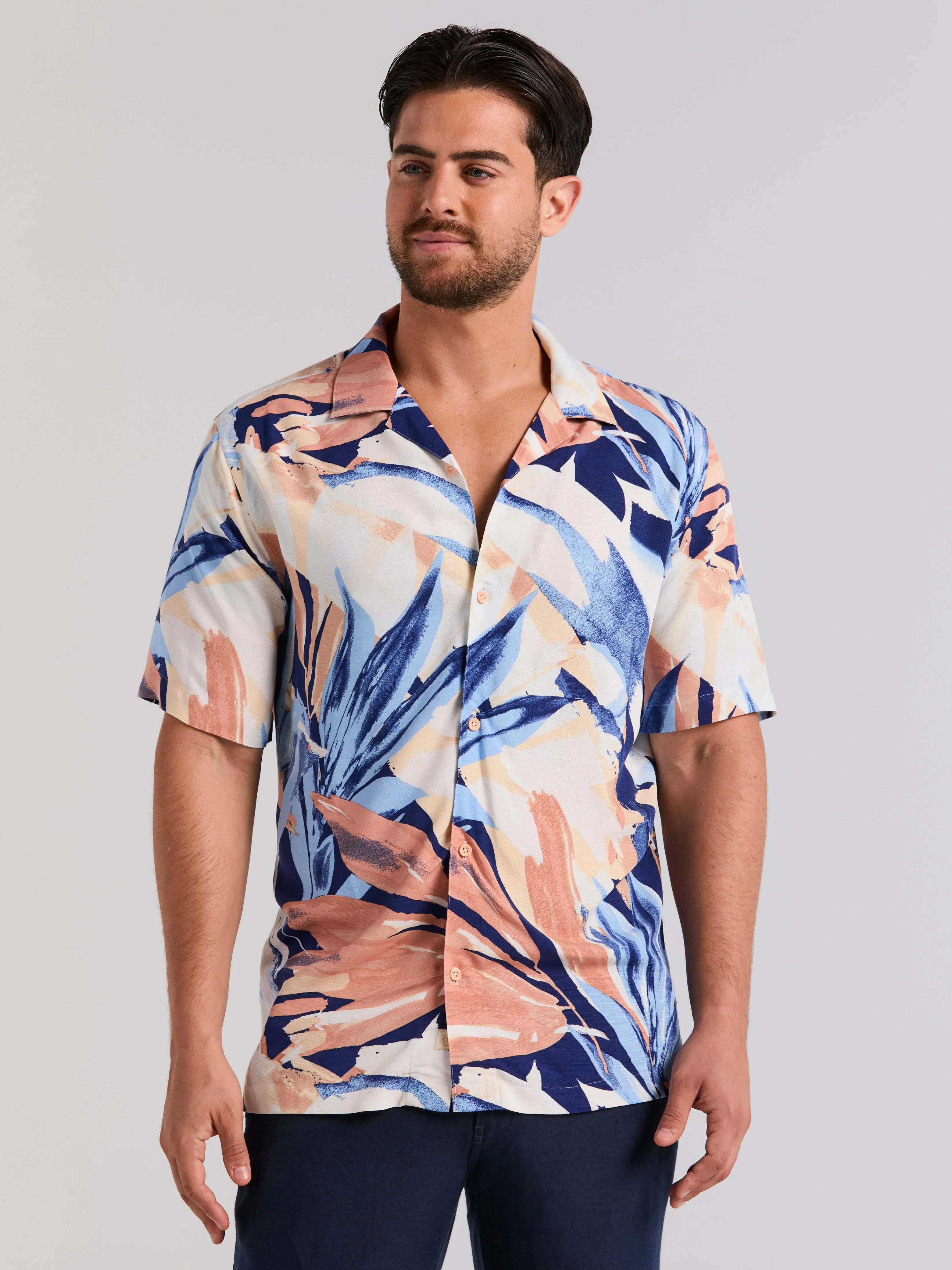 Viscose Textured Abstract Print Shirt sold by Perry Ellis product image thumbnail 2