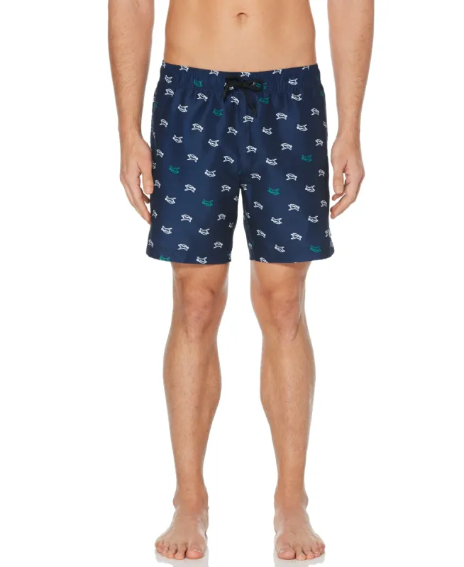 Sea Plane Print Swim Short sold by Perry Ellis
