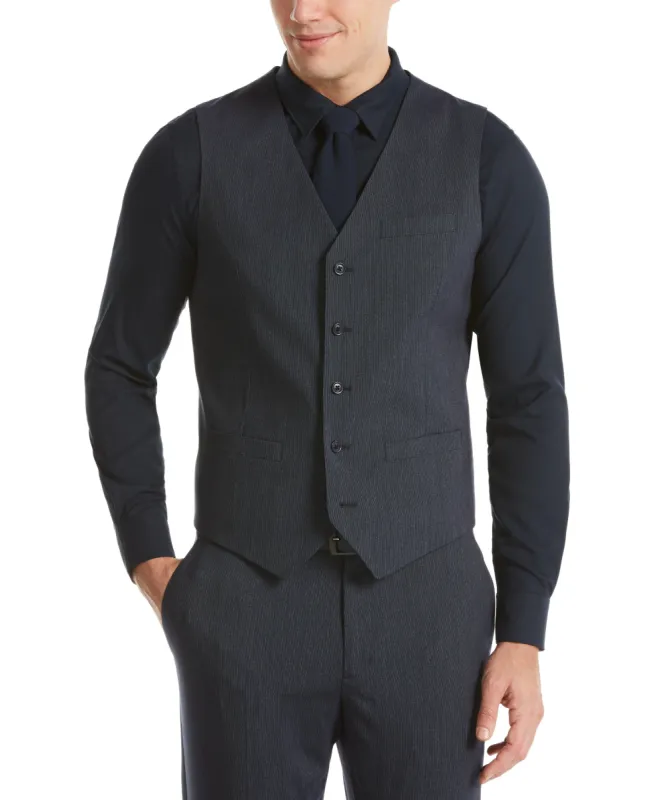 Tall Slim Fit Stripe Washable Suit Vest sold by Perry Ellis