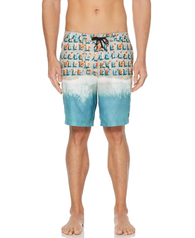 Shore Side Print Swim Shorts sold by Perry Ellis