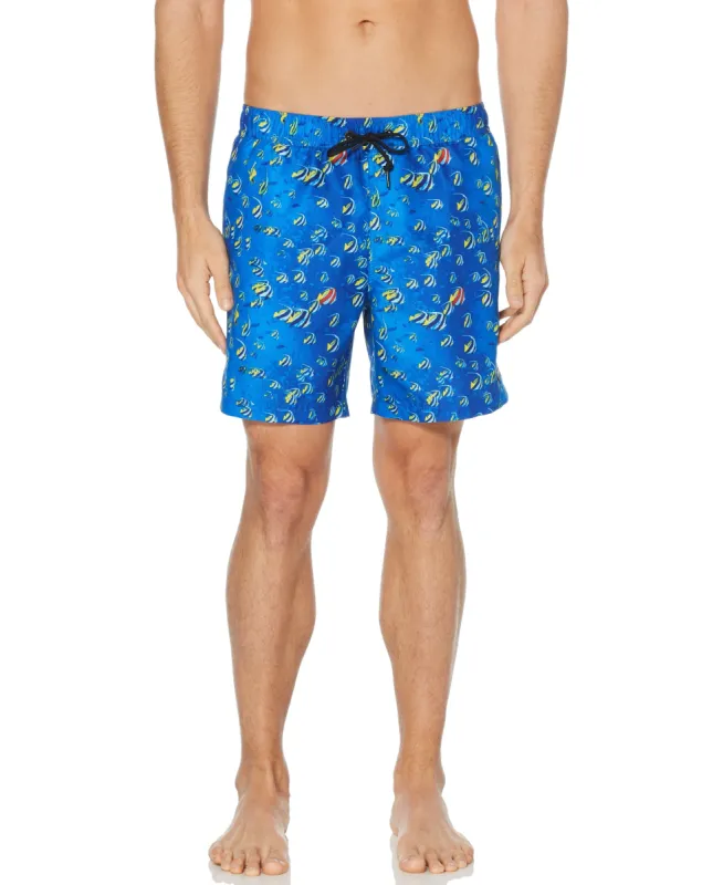 Fish Print Board Short sold by Perry Ellis