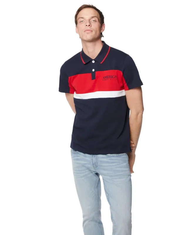 Color Block Jersey Polo sold by Perry Ellis