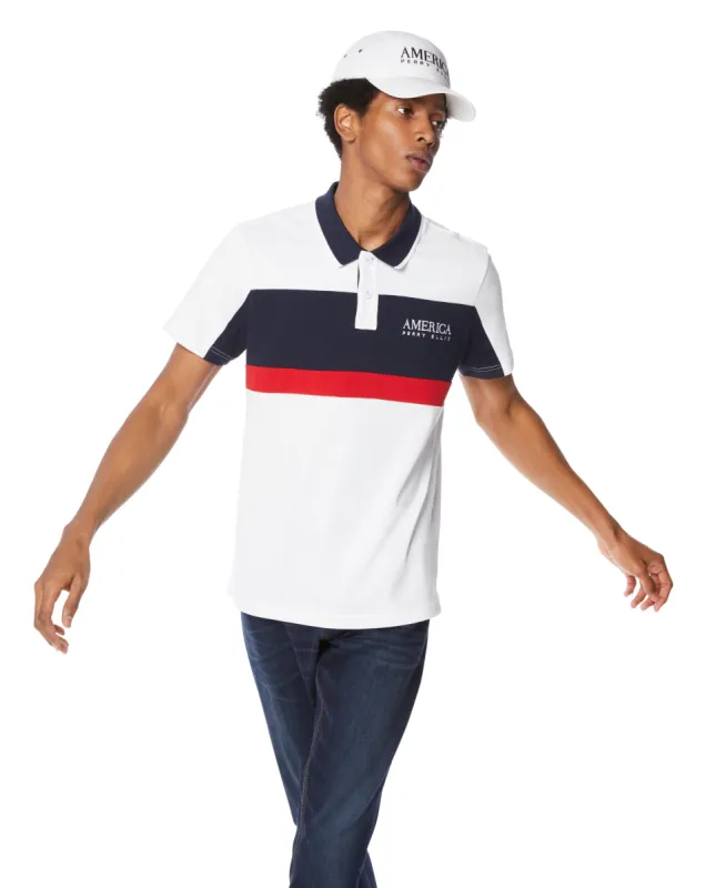Color Block Jersey Polo sold by Perry Ellis