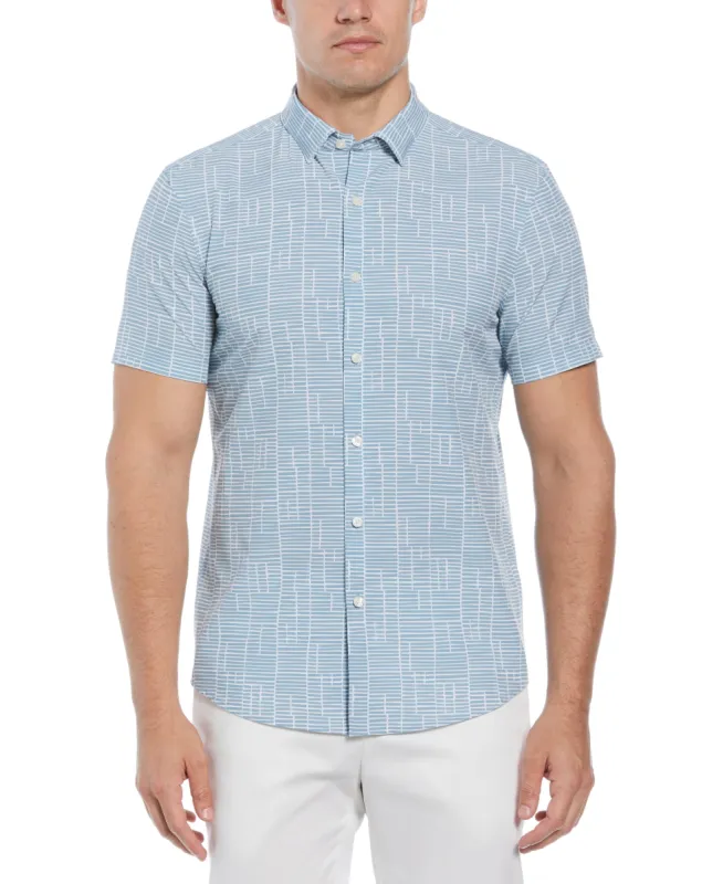 Total Stretch Slim Fit Geo Tile Print Shirt sold by Perry Ellis