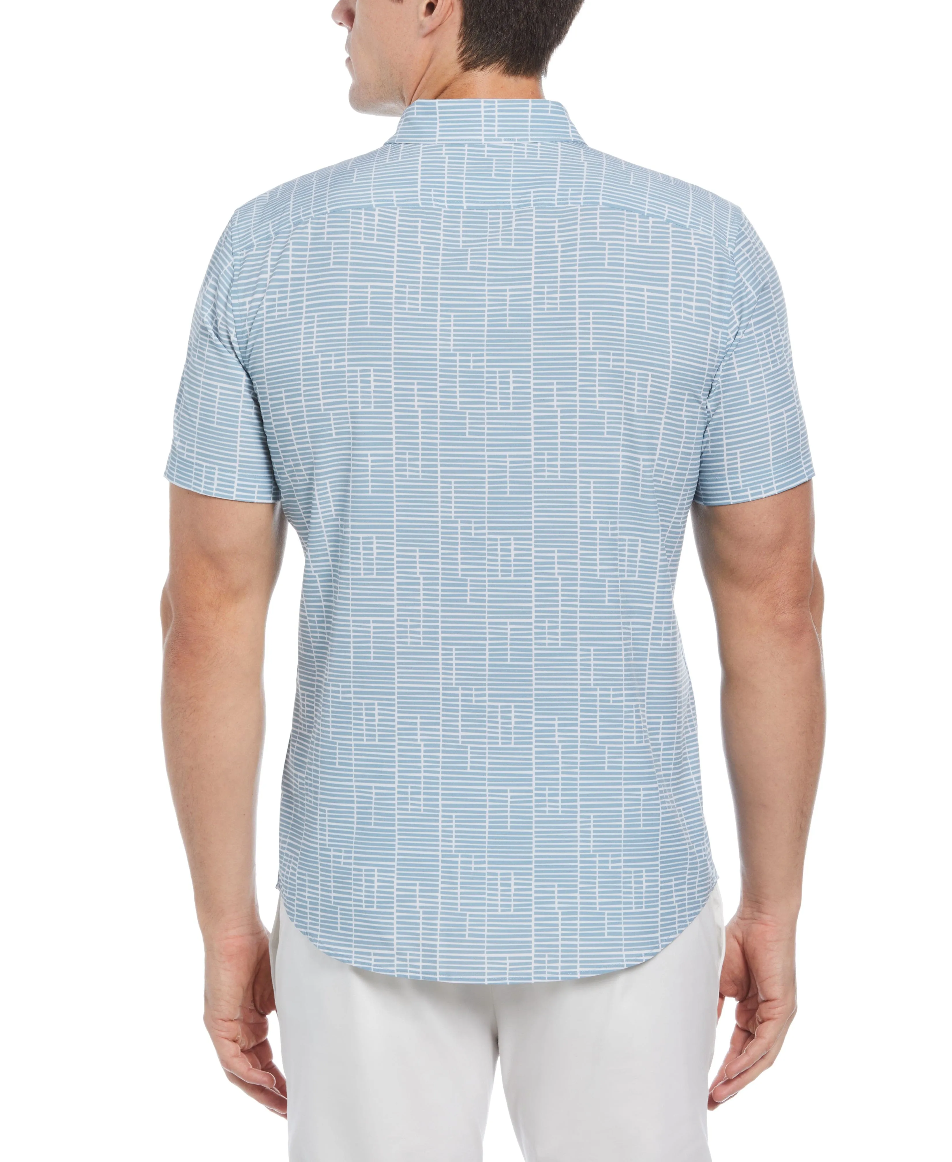 Total Stretch Slim Fit Geo Tile Print Shirt sold by Perry Ellis product image thumbnail 2