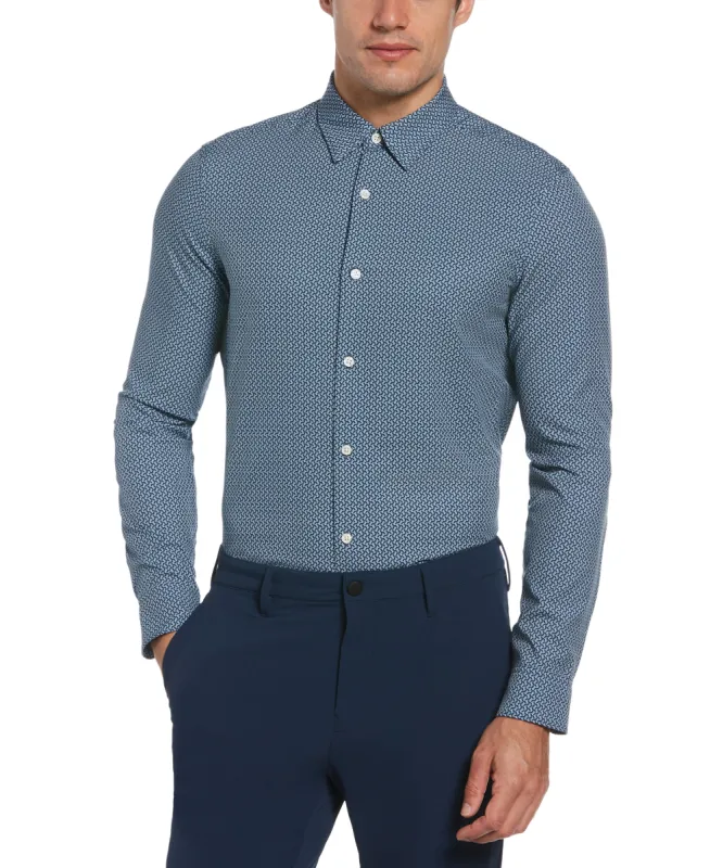 Slim Fit Geo Link Print Stretch Shirt sold by Perry Ellis