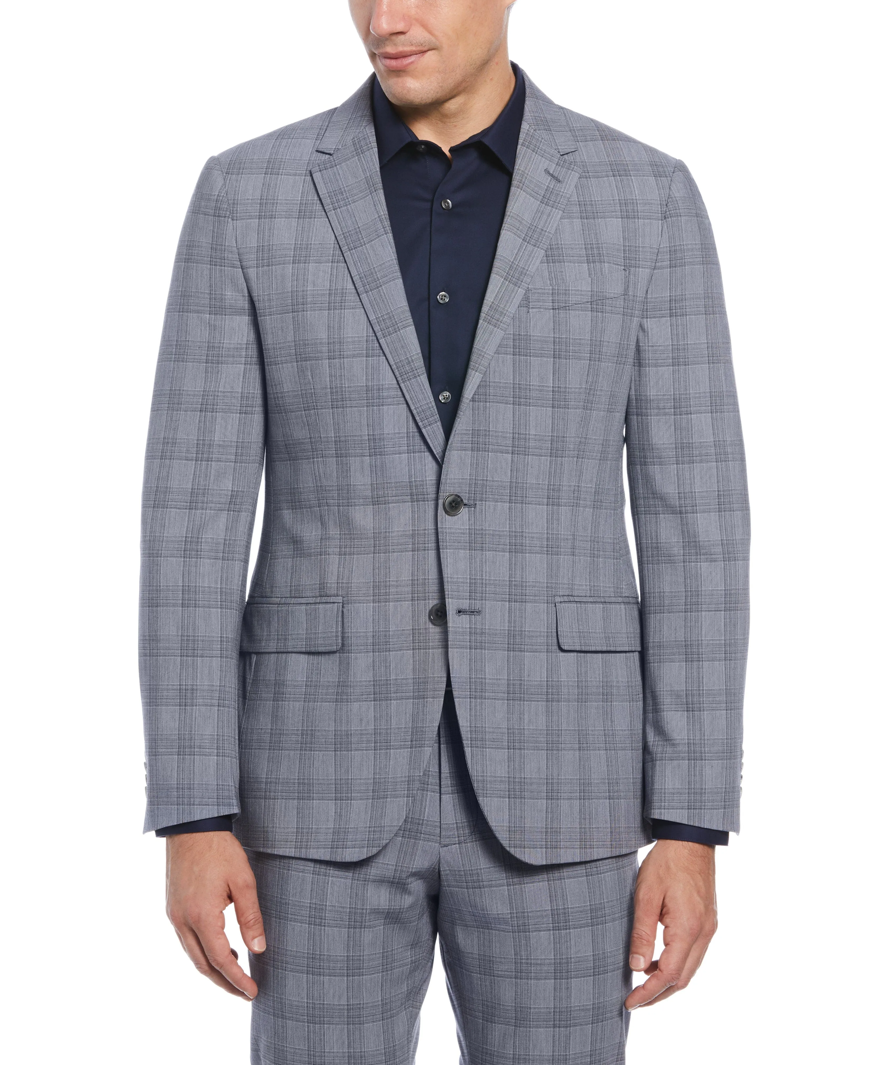Slim Fit Navy Plaid Suit sold by Perry Ellis product image thumbnail 3