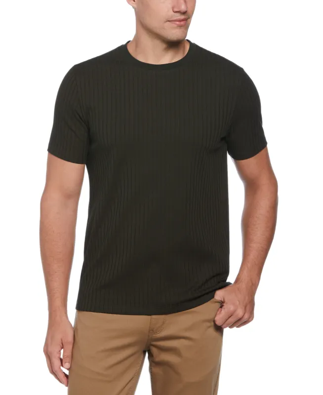Rib Knit Crew Neck Tee sold by Perry Ellis
