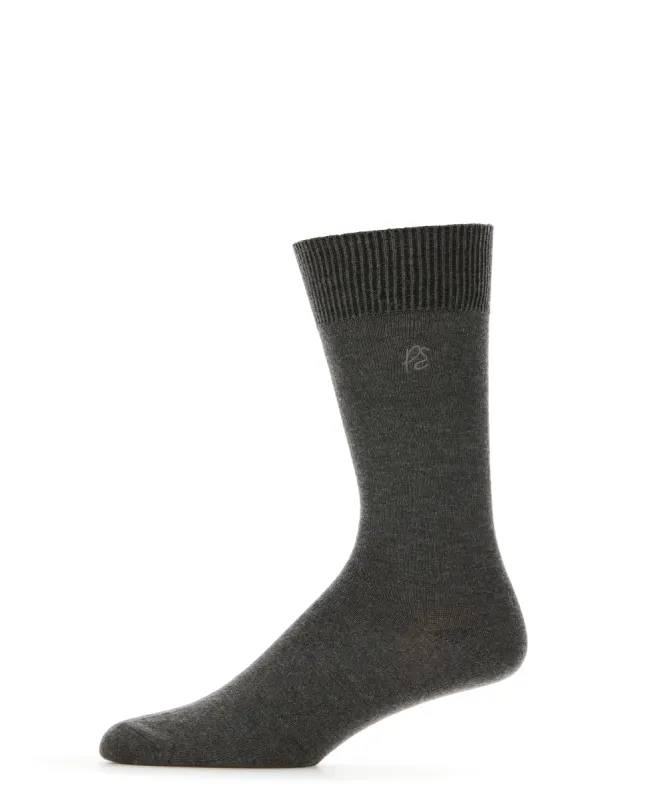 Merino Wool Blend Flat Knit Logo Socks sold by Perry Ellis