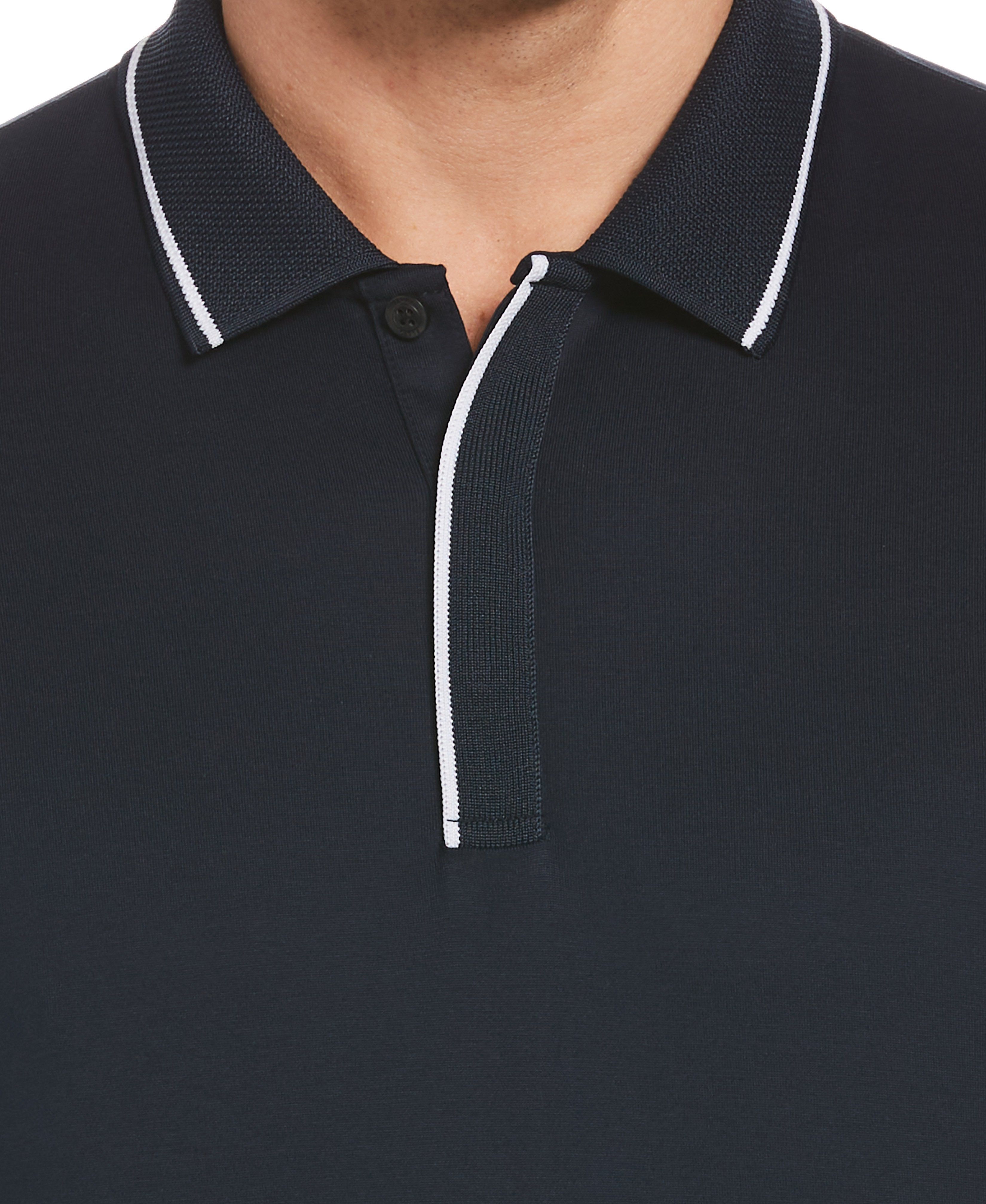 Slim Fit Mercerized Cotton Knit Collar Polo sold by Perry Ellis product image thumbnail 3