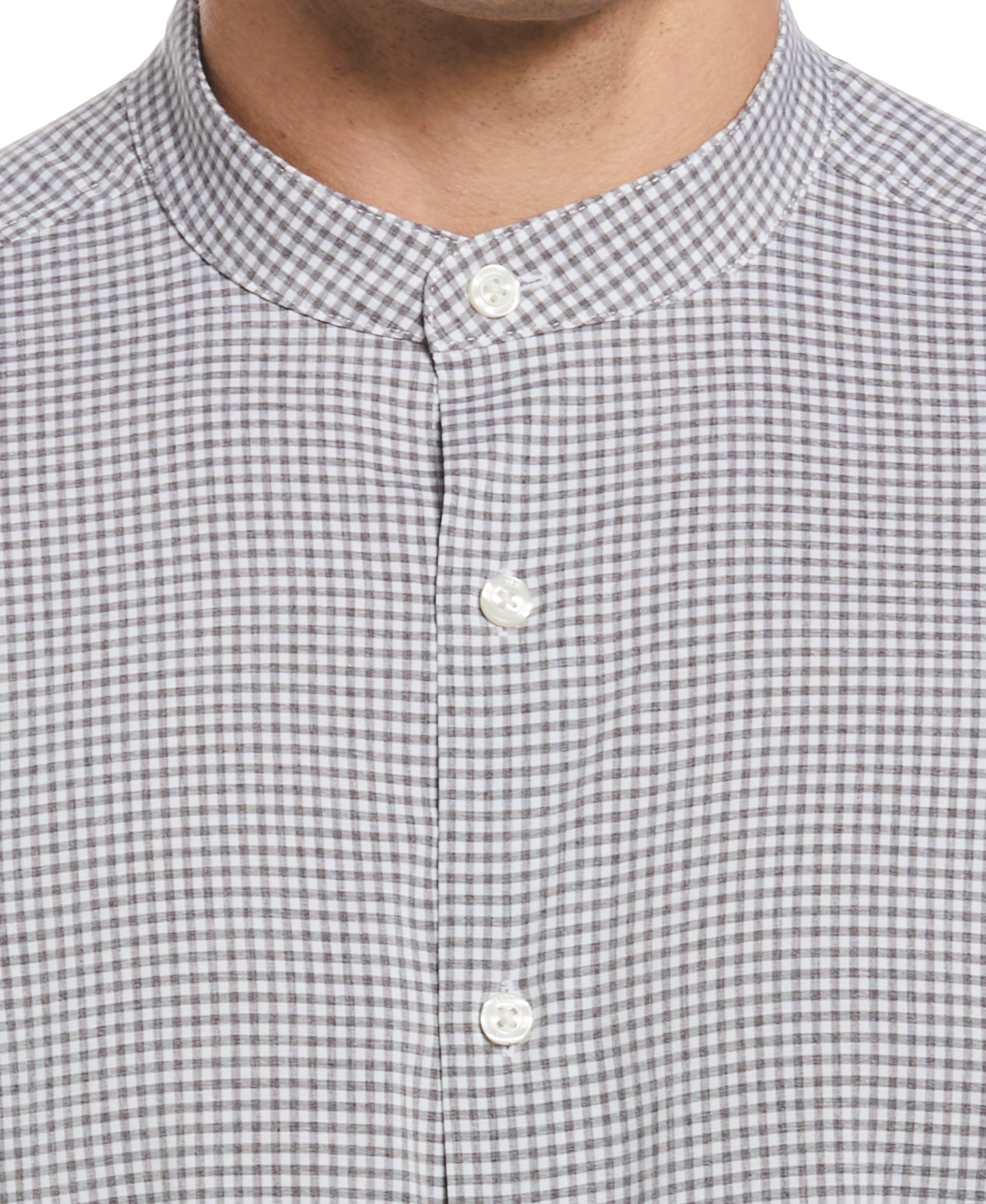 Untucked Total Stretch Slim Fit Gingham Print Shirt sold by Perry Ellis product image thumbnail 3