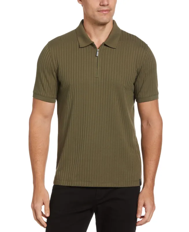 Quarter Zip Ribbed Polo sold by Perry Ellis