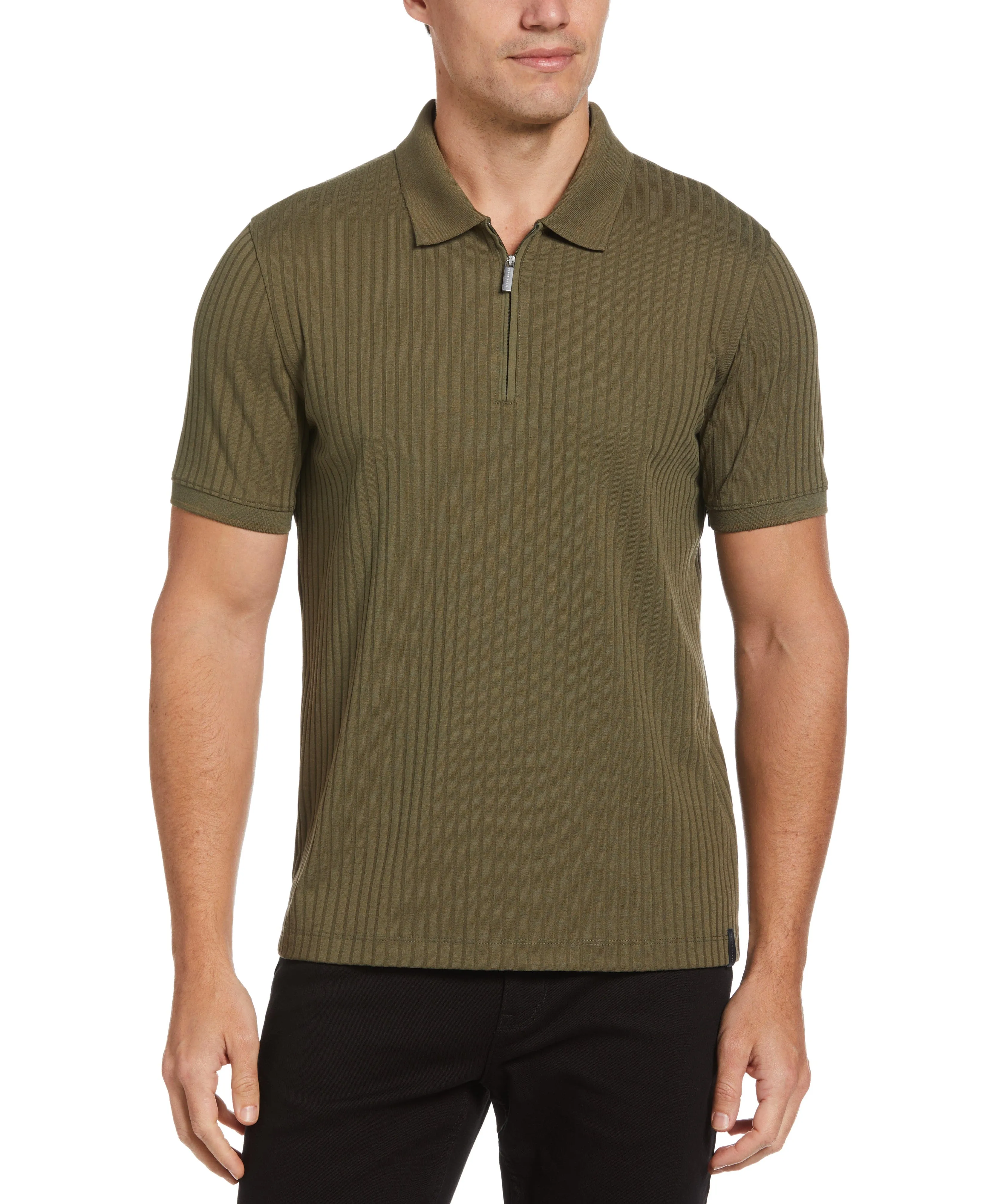 Quarter Zip Ribbed Polo | Parallel