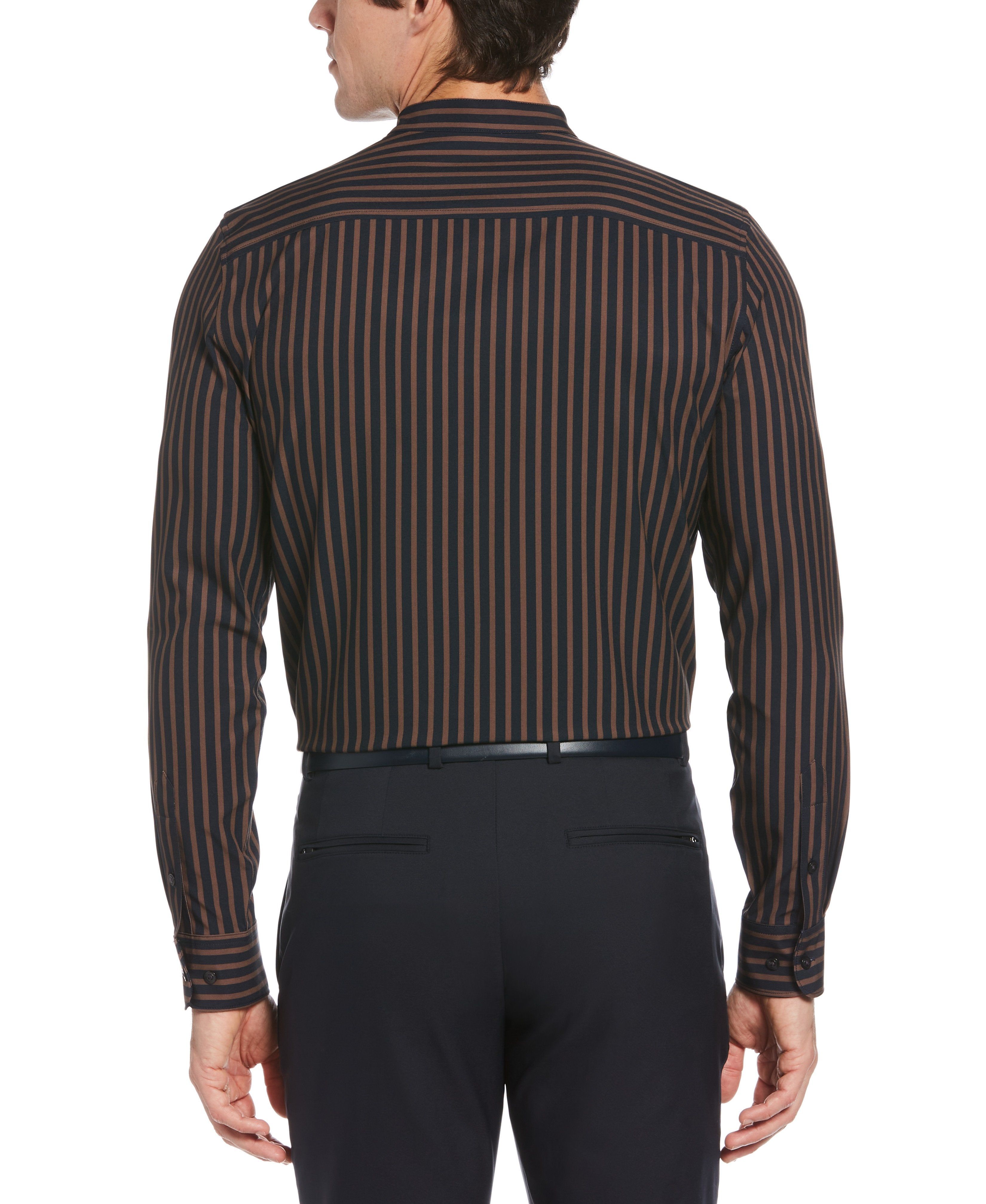 Total Stretch Vertical Stripe Banded Collar Shirt sold by Perry Ellis product image thumbnail 2