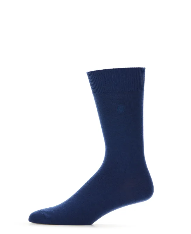 Merino Wool Blend Flat Knit Logo Socks sold by Perry Ellis