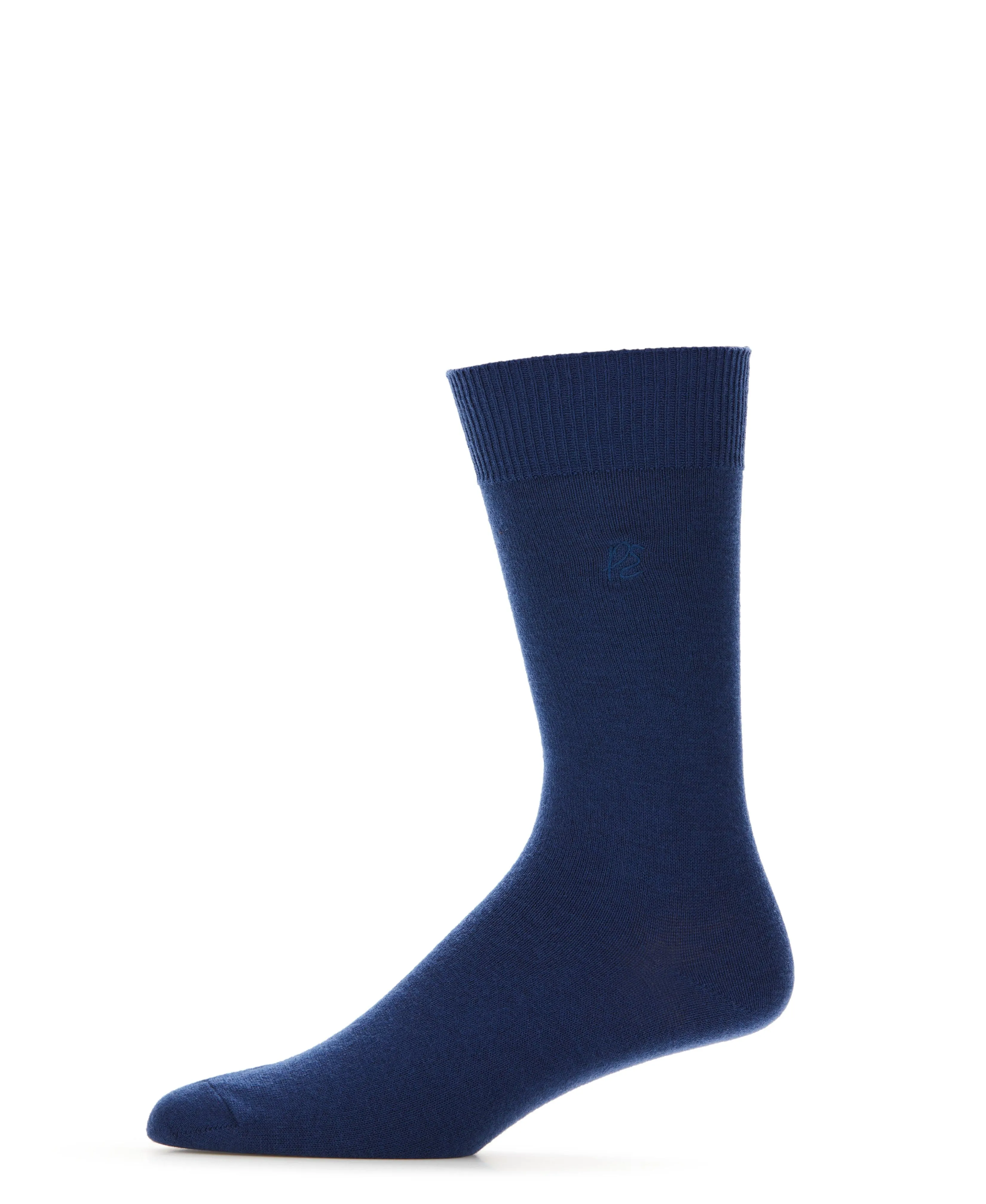 Merino Wool Blend Flat Knit Logo Socks sold by Perry Ellis