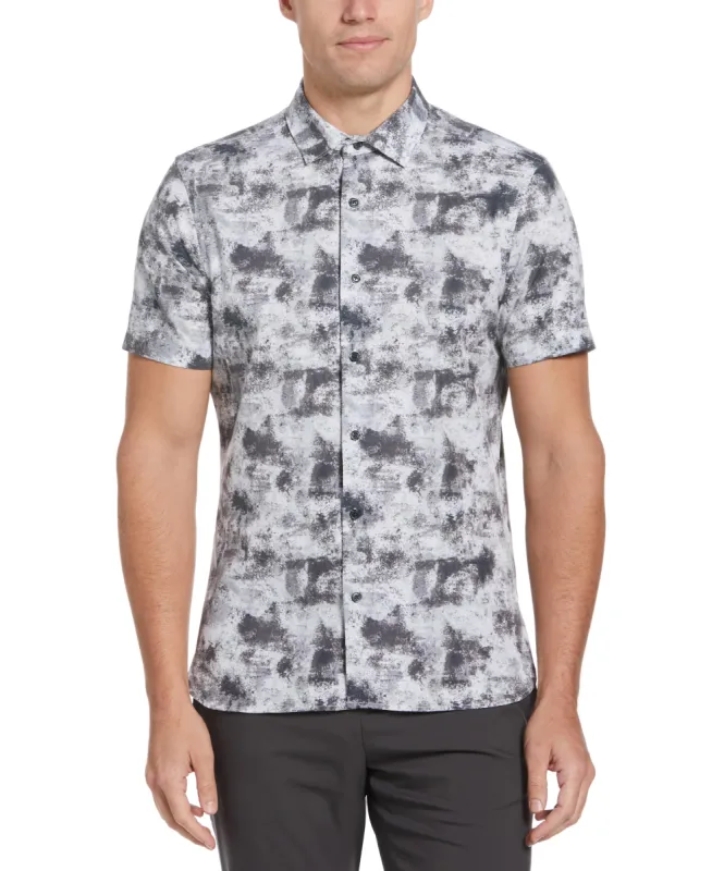 Total Stretch Slim Fit Marble Print Shirt sold by Perry Ellis