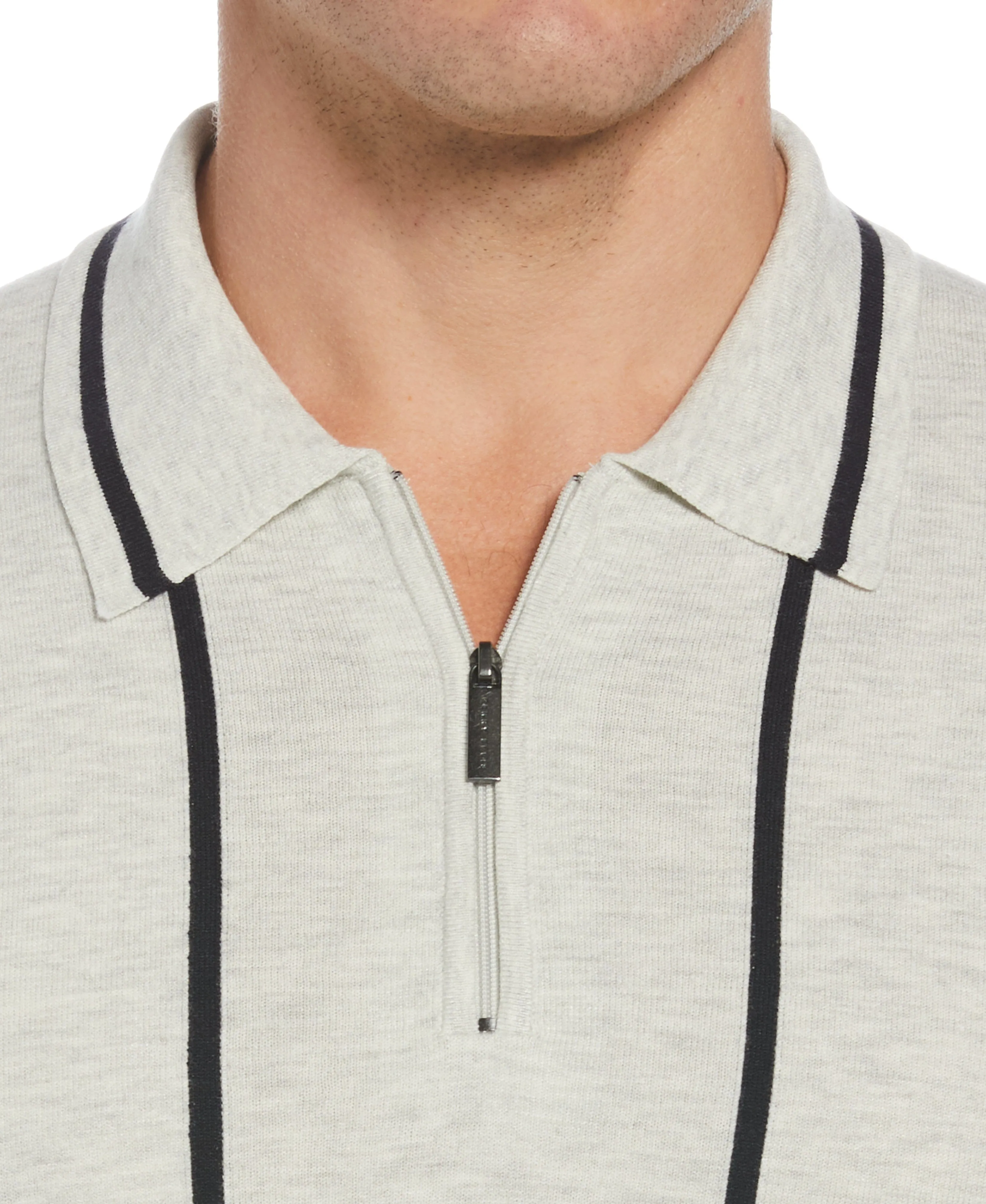 Tech Knit Vertical Stripe Zip Polo sold by Perry Ellis product image thumbnail 3