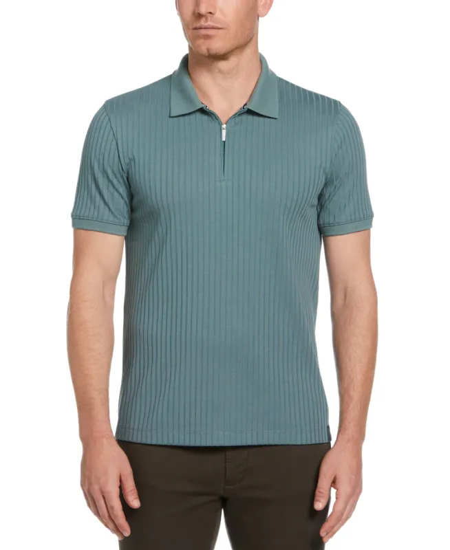 Quarter Zip Ribbed Polo sold by Perry Ellis