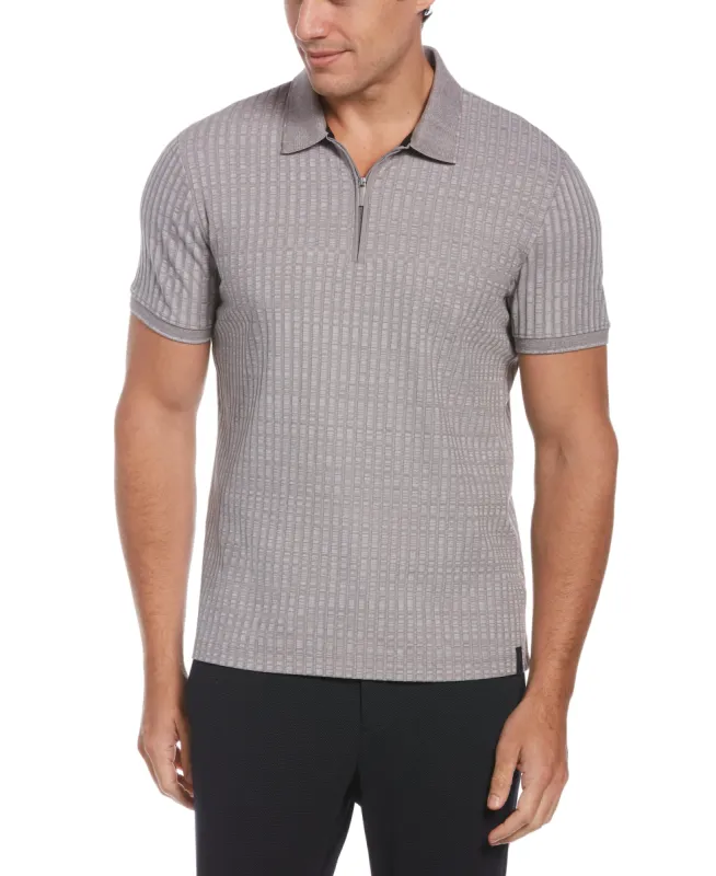Quarter Zip Ribbed Polo sold by Perry Ellis