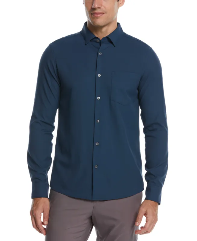 Untucked Total Stretch Slim Fit Solid Shirt sold by Perry Ellis