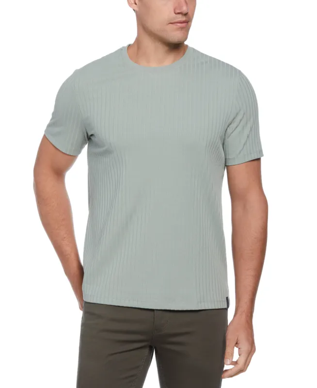 Rib Knit Crew Neck Tee sold by Perry Ellis