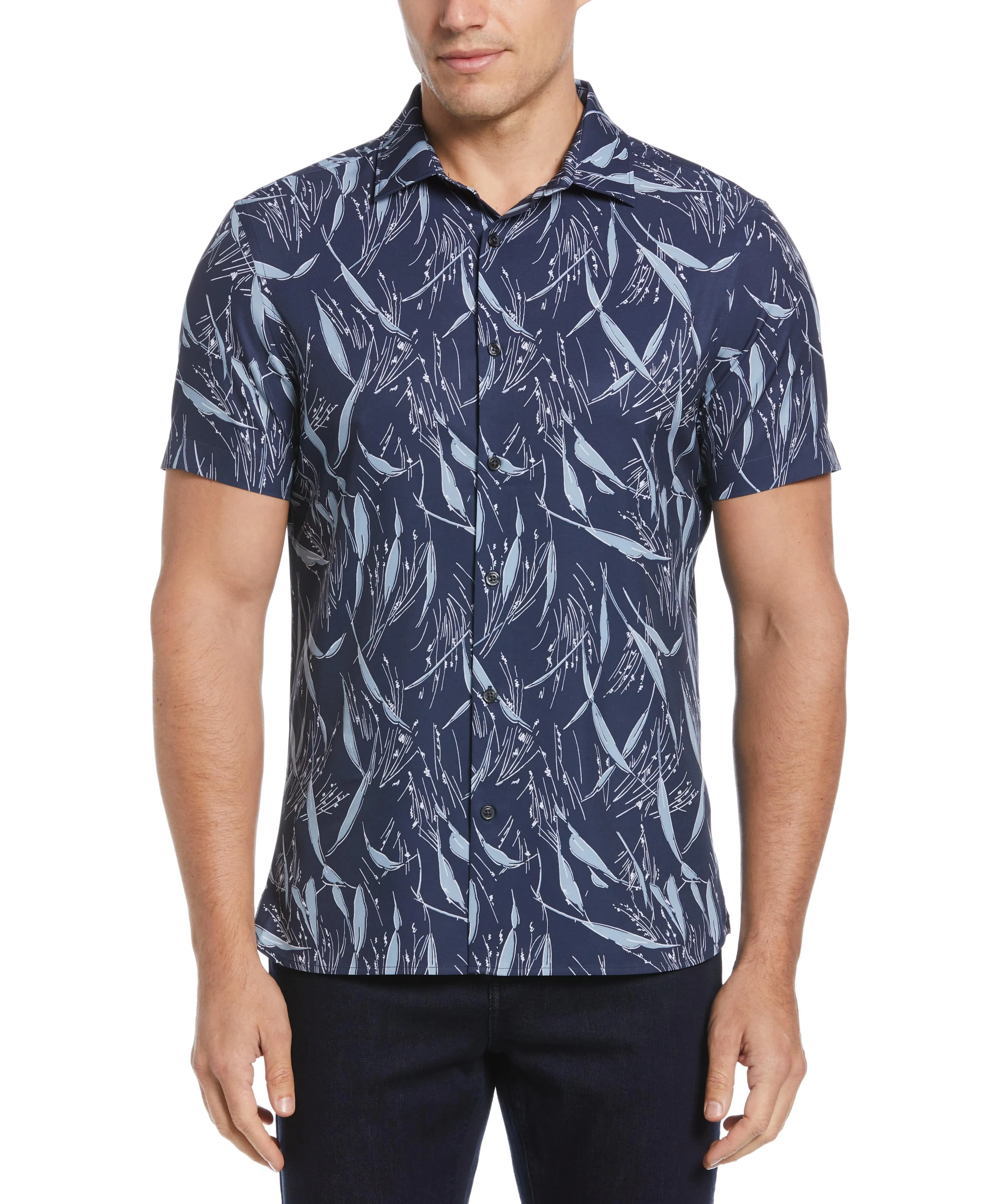 Total Stretch Slim Fit Wheat Print Shirt sold by Perry Ellis